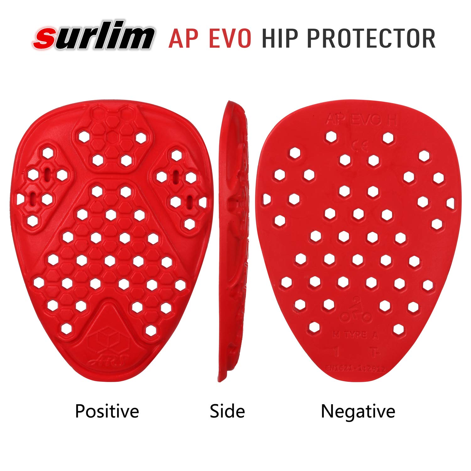 Surlim Hip Protector Ce Insert Armor Motorcycle Pants Replacement Pads Pair