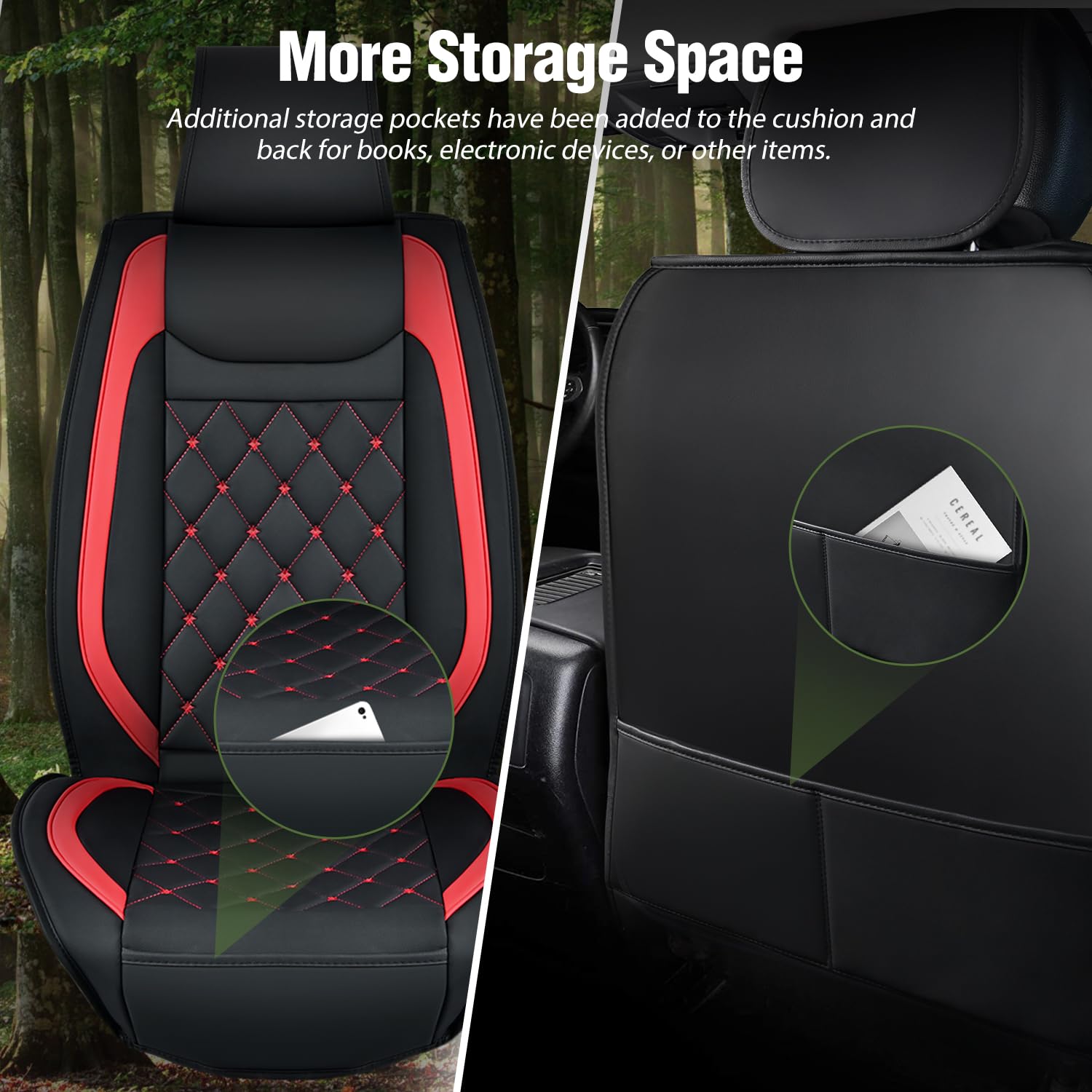 Nilight Car Seat Covers Waterproof Breathable Faux Leather Cushions Anti-Slip Universal Cover For Hyundai Kia Civic Corolla Hond