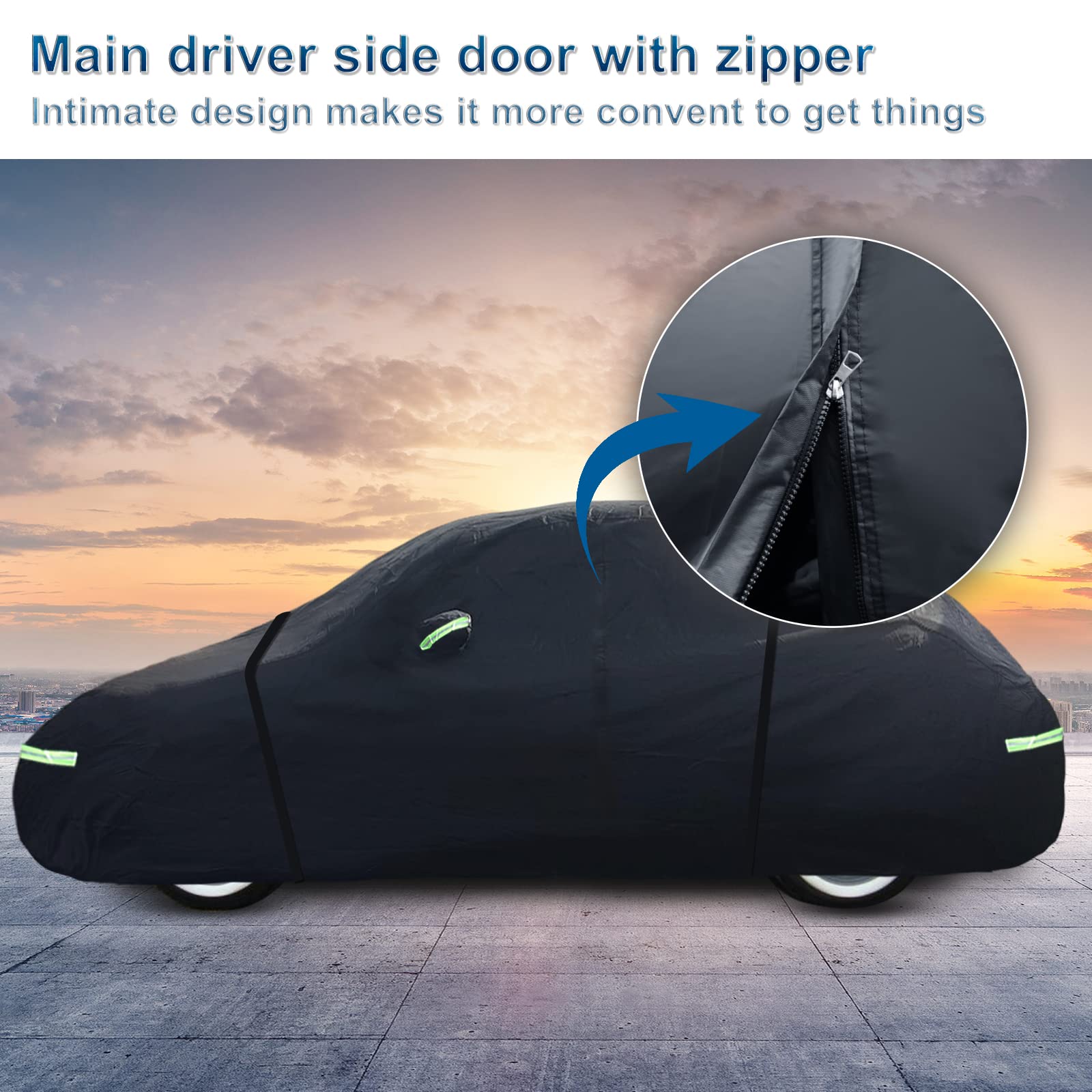 Custom Fit For Volkswagen Beetle Bug 2-Door 1960-1980 Sedan Car Cover Waterproof Heavy Duty All-Weather Protection With Door Zipper & Storage Bag