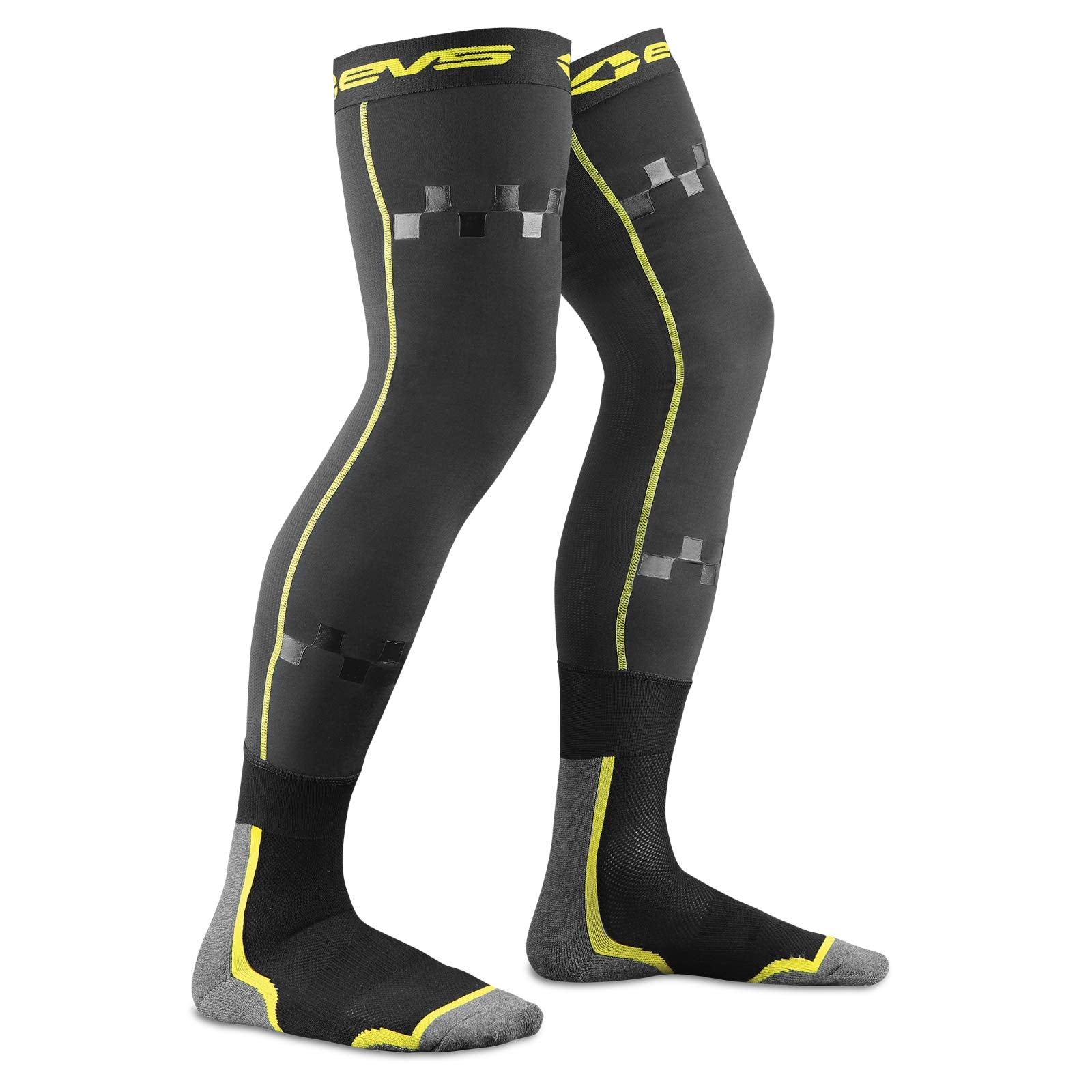 Evs Sports Tug Fusion Socks (Black / Hi-Viz Yellow, Small / Medium)