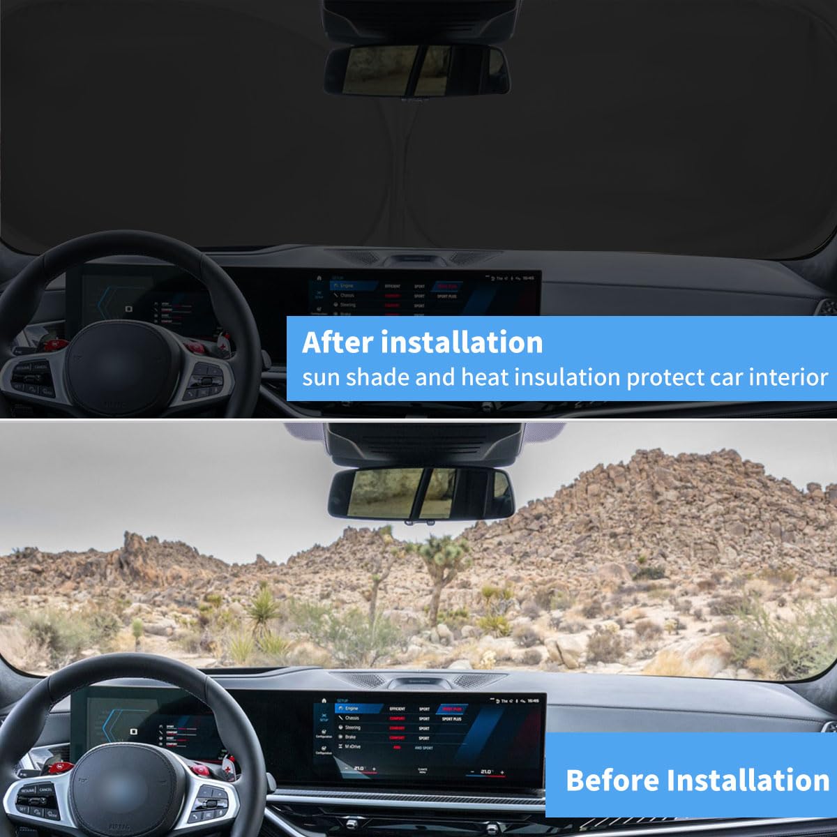 Hohuigo Windshield Sun Shade For Bmw X5 2025 2024 2023 2022 2021 2020 2019 M Sport Xline Front Window Sunshade Suv Accessories F