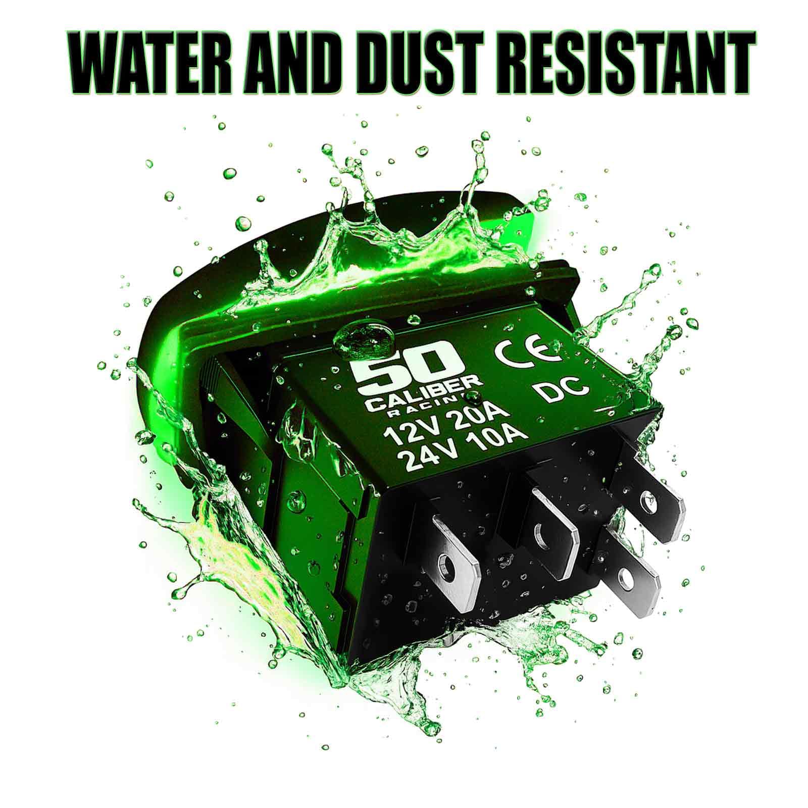 50 Caliber Racing Rocker Switch On/Off Led Backlit Eject Passenger Utv, Auto, Boat 20A 12V (5259A10 Green)