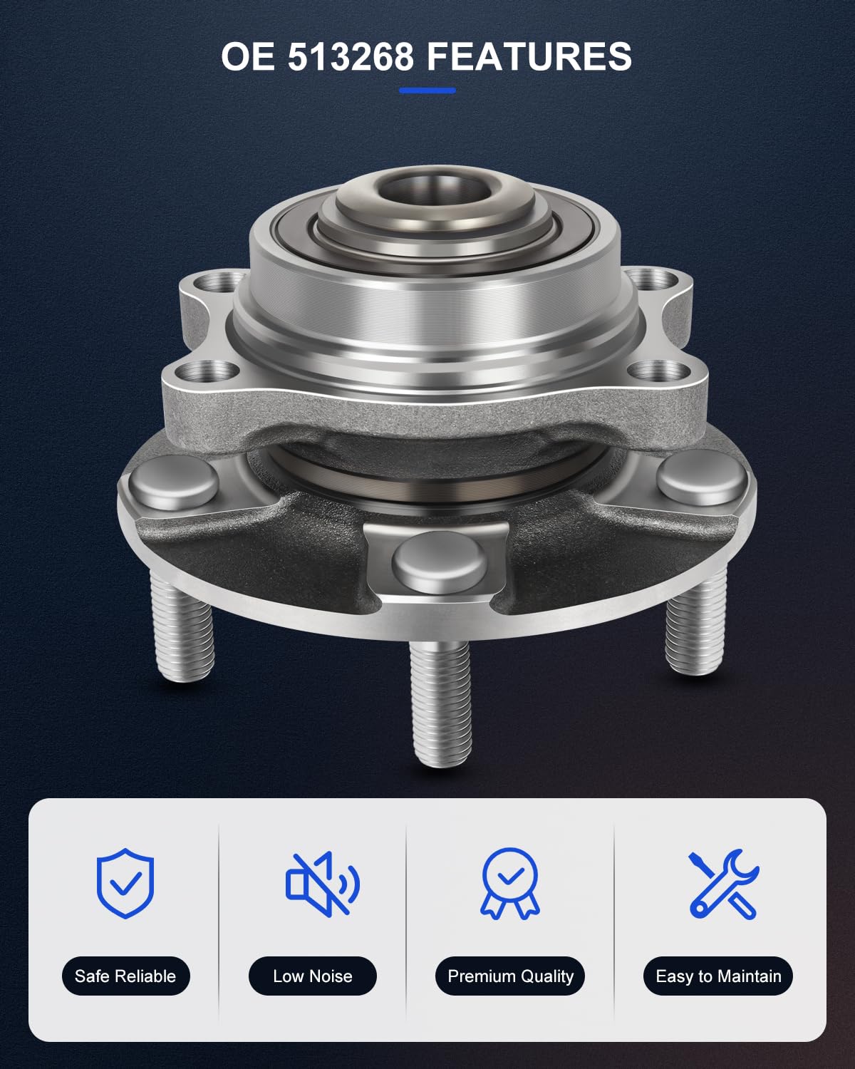 ECCPP Front Wheel Hub Bearing Assembly fit for 2003-2007 Infiniti G35 (RWD) 2003-2009 Nissan 350Z 5 Lugs w/ABS 513268