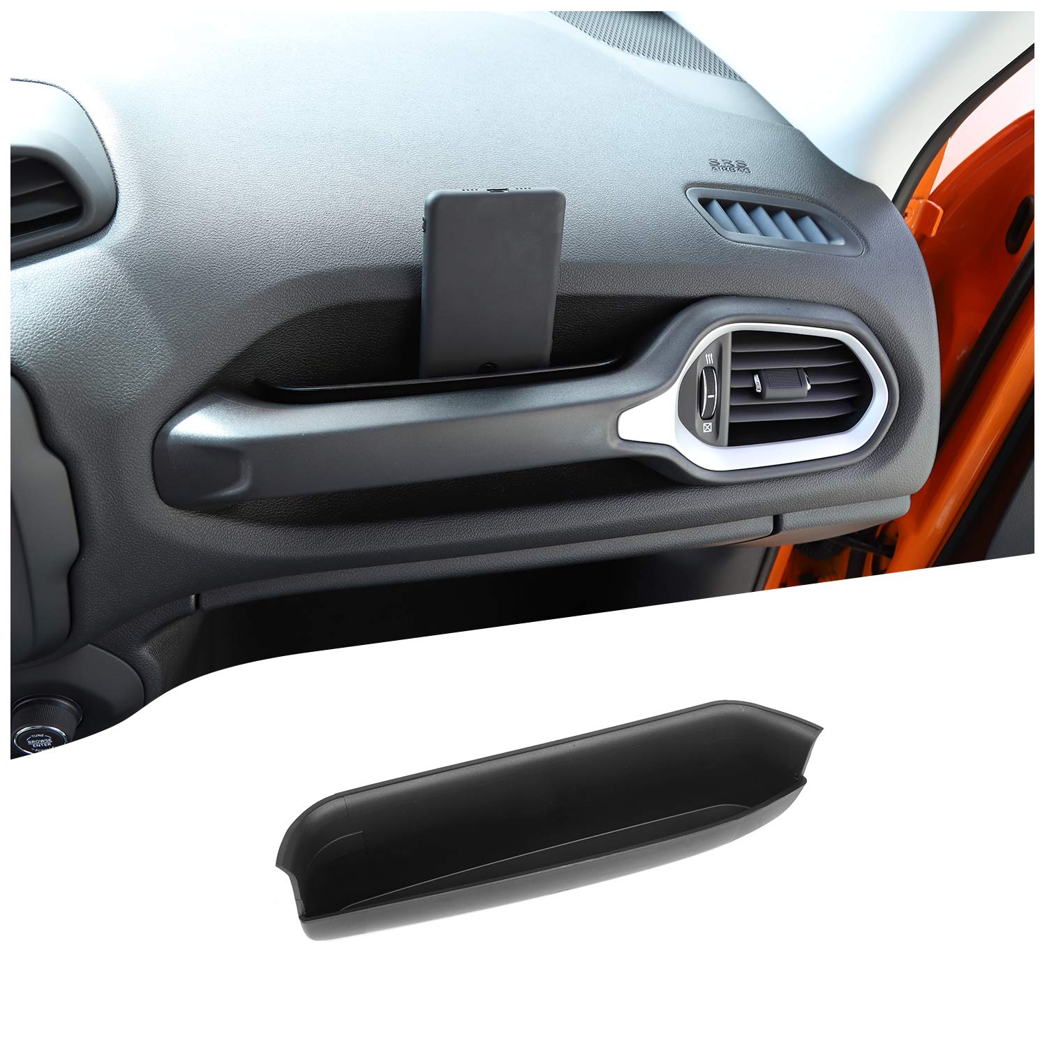 Jecar For Jeep Renegade Grab Handle Storage Tray Passenger Grab Bar Storage Organizer For Jeep Renegade 2015-2023