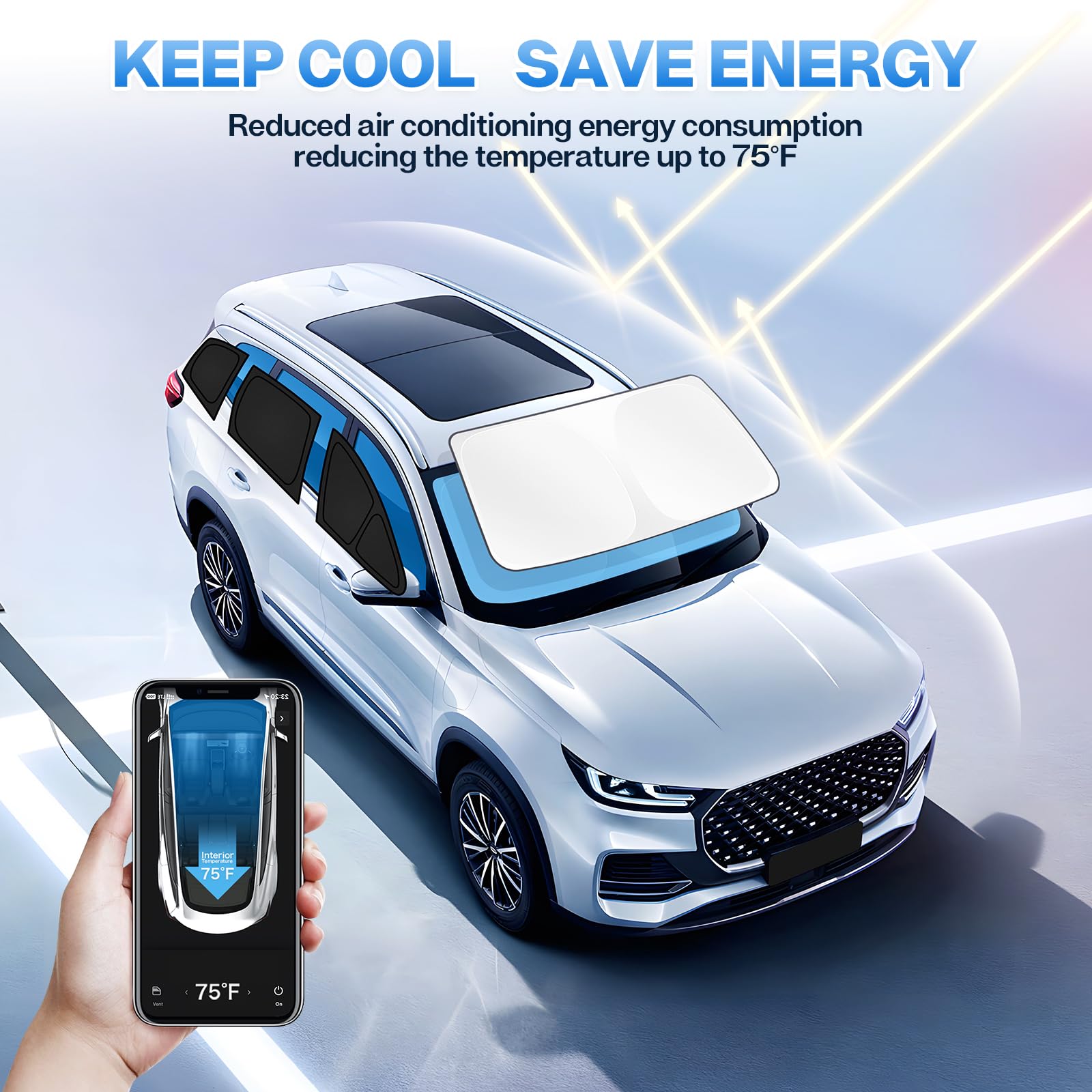 T TGBROS Car Window Shades for Chevrolet Blazer EV 2024 2025 Windshield Side Rear Window Full Set Window Shades Privacy for Blaz