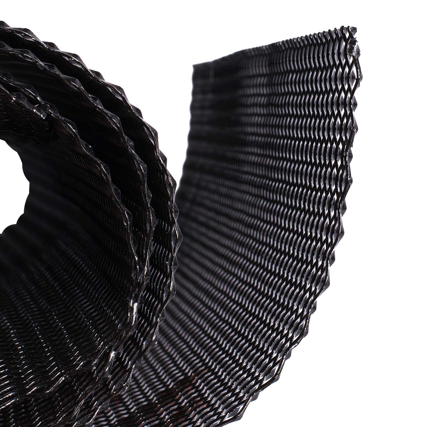 Aggauto Universal 40X13 Car Grill Mesh - Aluminum Alloy Automotive Grille Insert Bumper 6X12Mm Rhombic Hole, One Of The Most Multifunctional Shape Grids 100X33Cm Black