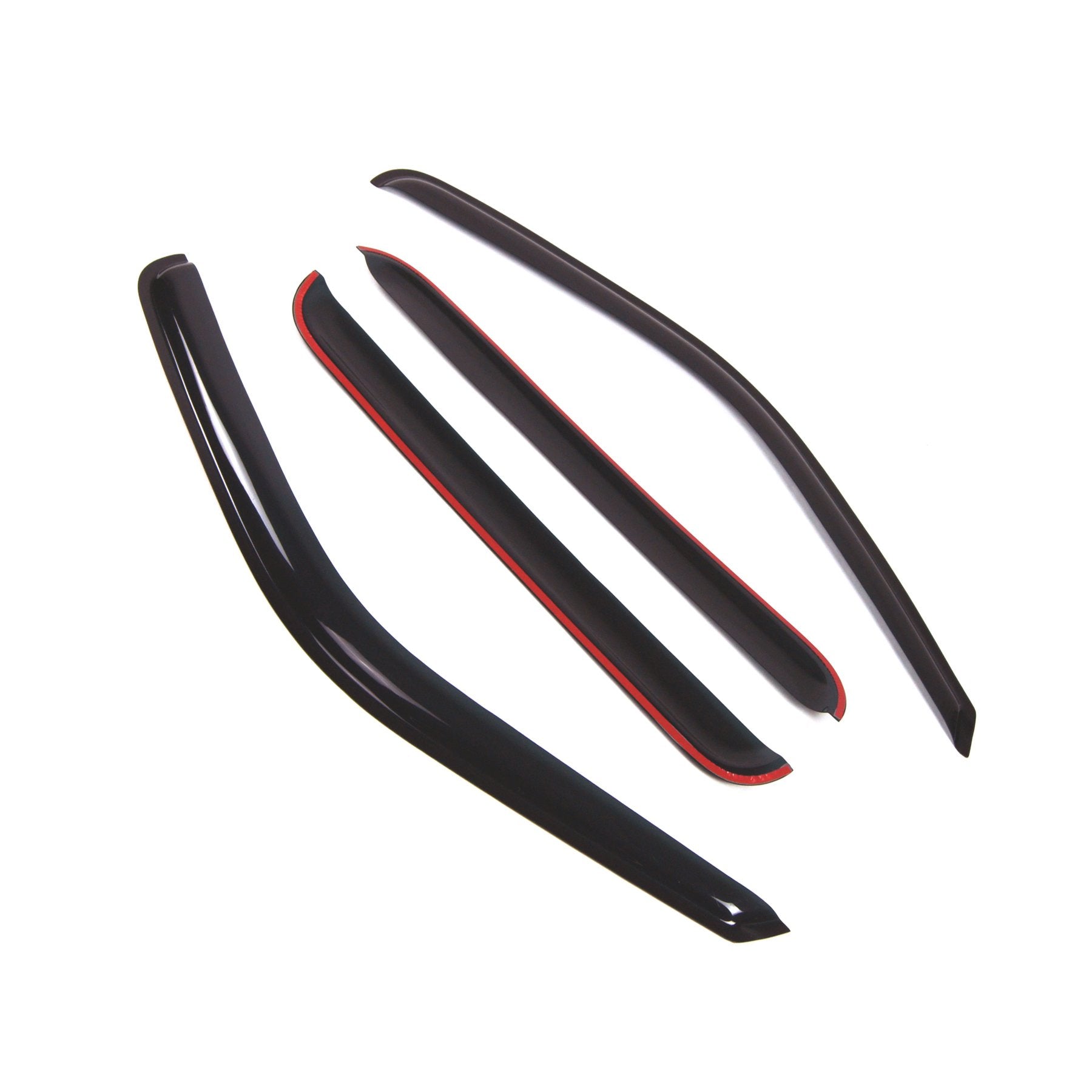 Tuningpros Window Visor Compatible With 2000-2002 Ford Excursion, Dgwv2-507 Outside Mount Deflector Rain Guard Dark Smoke, 4 Pcs