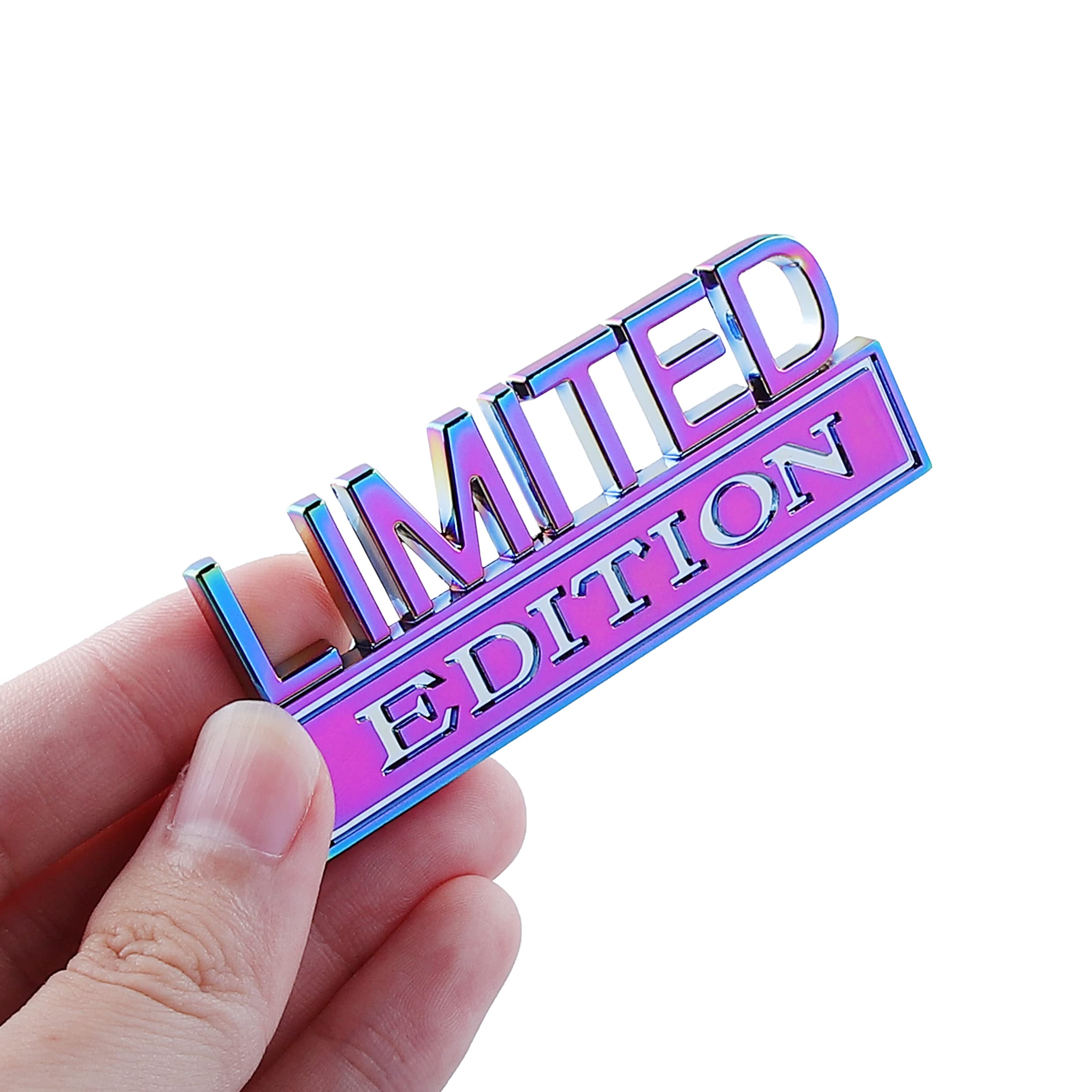 2 Pcs Edition Emblem Car Side Rear Front Hood Trunk Door Badge 3D Decal Sticker Fit For Car Truck Suv (Limited, Electroplated Pu