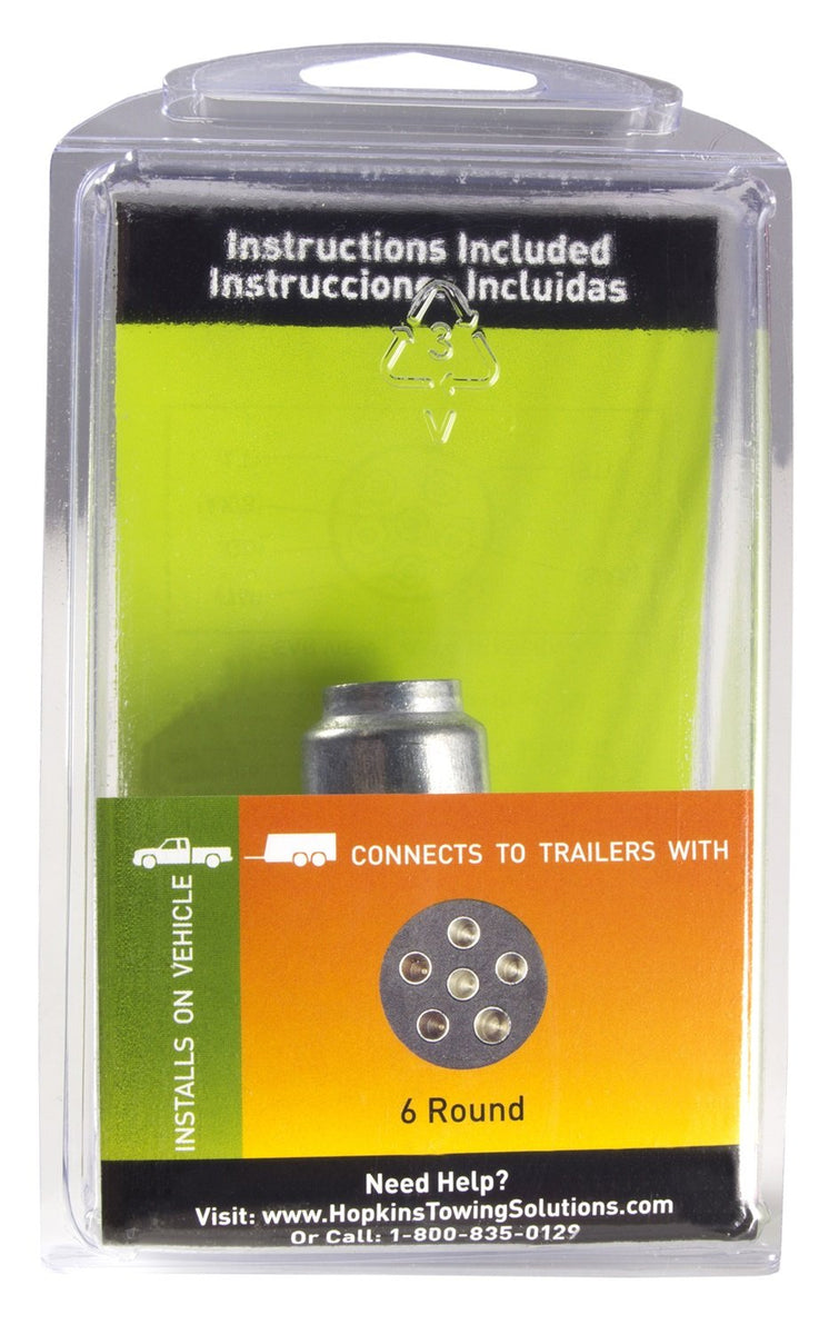 Hopkins Towing Solutions 48435 6 Pole Round Vehicle Connector WBHDWB0002Q80WW