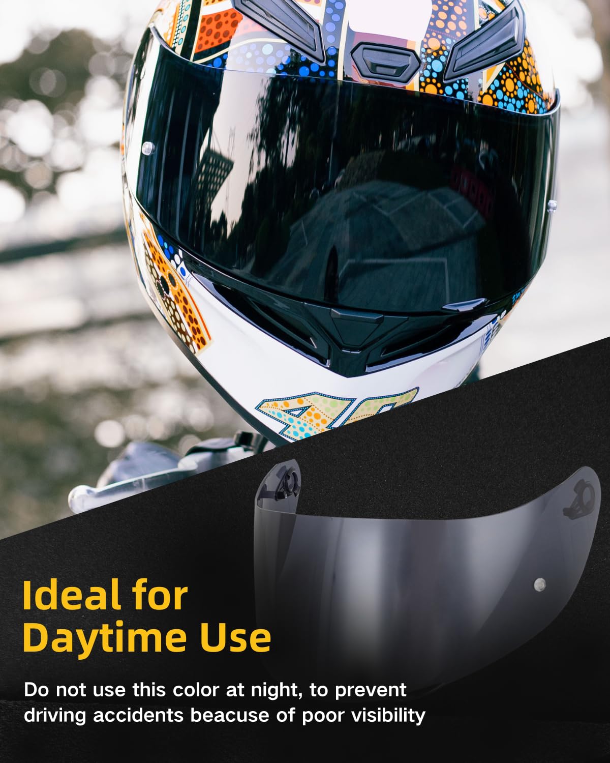 Soman K1 Helmet Visor Replacements, K1S Tinted Helmet Visor Compatible With K1 K1S K3Sv K5 K5S Uv Protection (Deep Smoke)