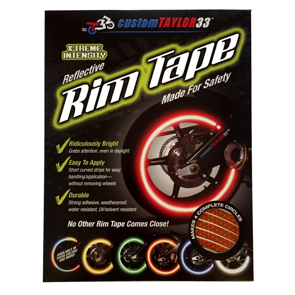 Customtaylor33 (All Vehicles Orange High Intensity Grade Reflective Copyrighted Safety Rim Tapes (Must Select Your Rim Size), 17' (Rim Size For Most Sportsbikes)
