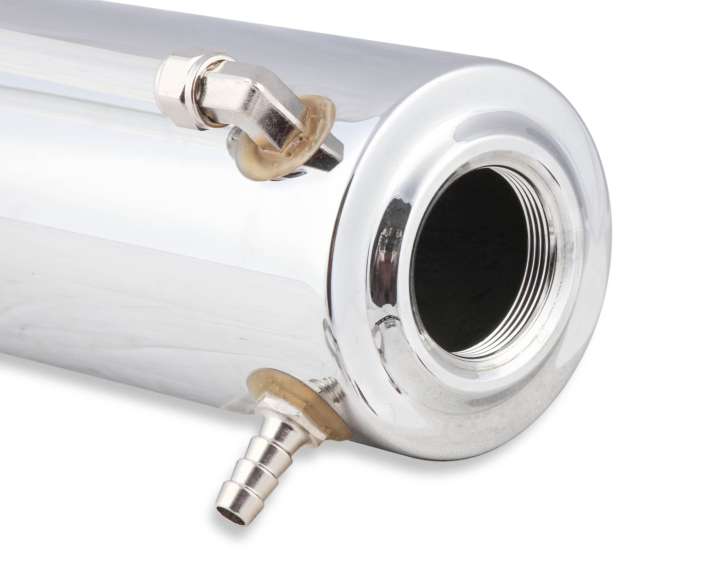 Mr. Gasket Stainless Radiator Fluid Reservoir, Model 9135, Silver, Plastic, No Size