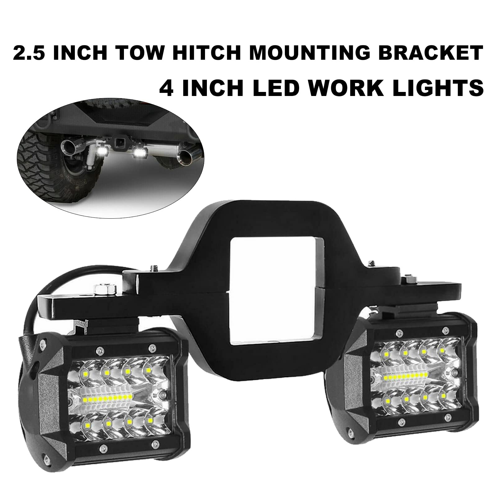 Hitch Led Lights,Ebestauto 4 Inch Led Work Light Pods With 2.5 Inch Towing Hitch Mount Brackets For Truck Trailer Suv Pickup Fit