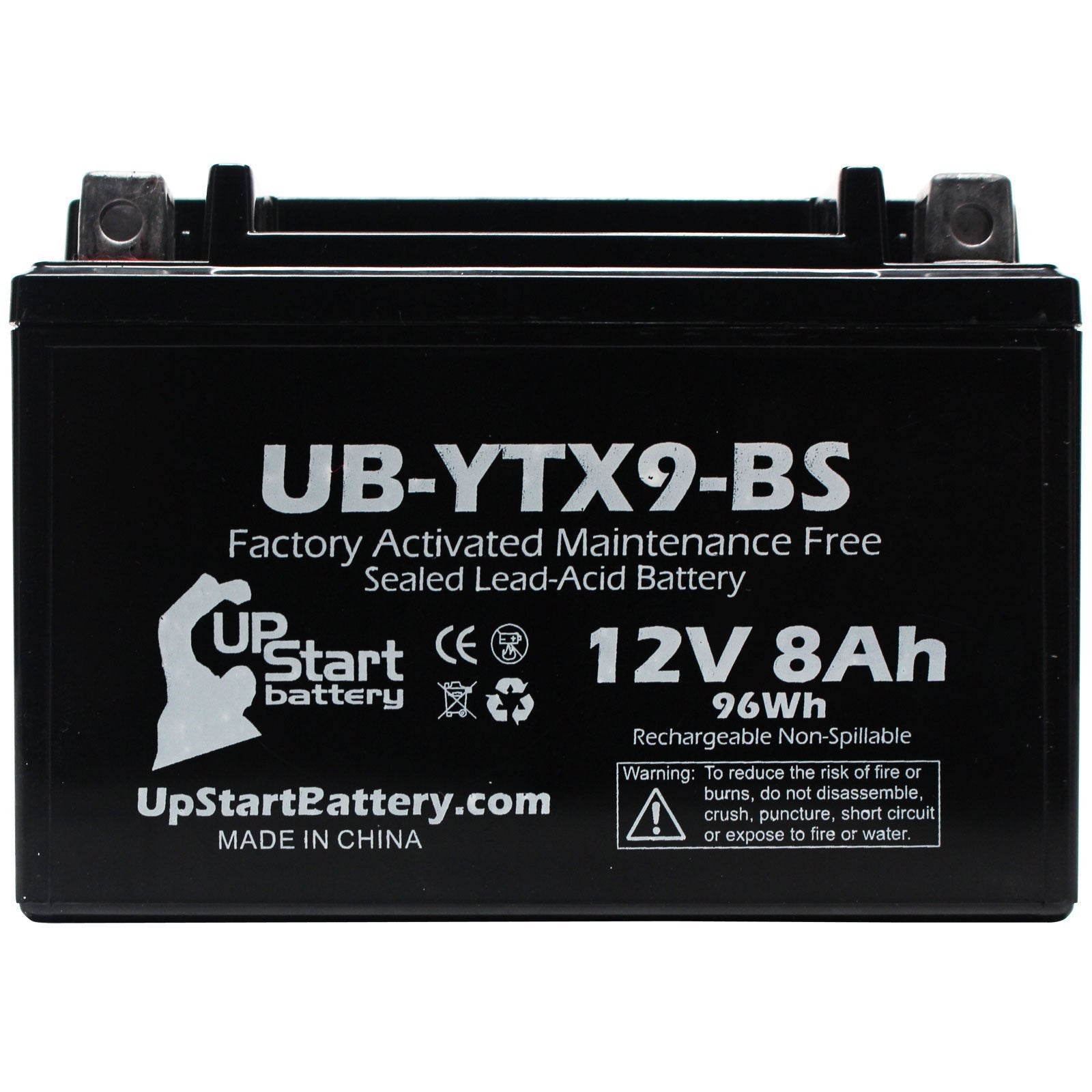 Ytx9-Bs Battery Replacement (8Ah, 12V, Sealed) Factory Activated, Maintenance Free Battery Compatible With - 2003 Polaris Predat