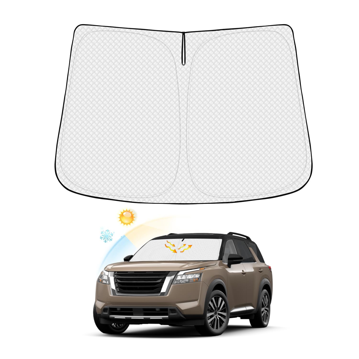 Canvcle Windshield Sun Shade For 2022-2024 2025 Nissan Pathfinder Accessories Thicken 6-Layer Front Window Sunshade Cover Sun Vi