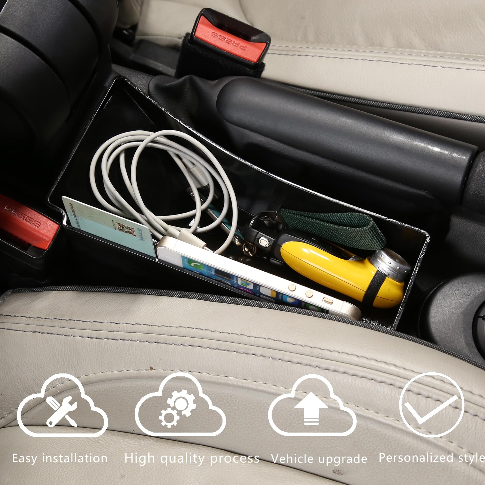 Happyhorse Car Central Control Storage Box Compatible With Bmw Mini Cooper Cooper S Jcw F55 F56 F57 2014-2022 Car Central Control Gear Rear Storage Box Tray Accessories