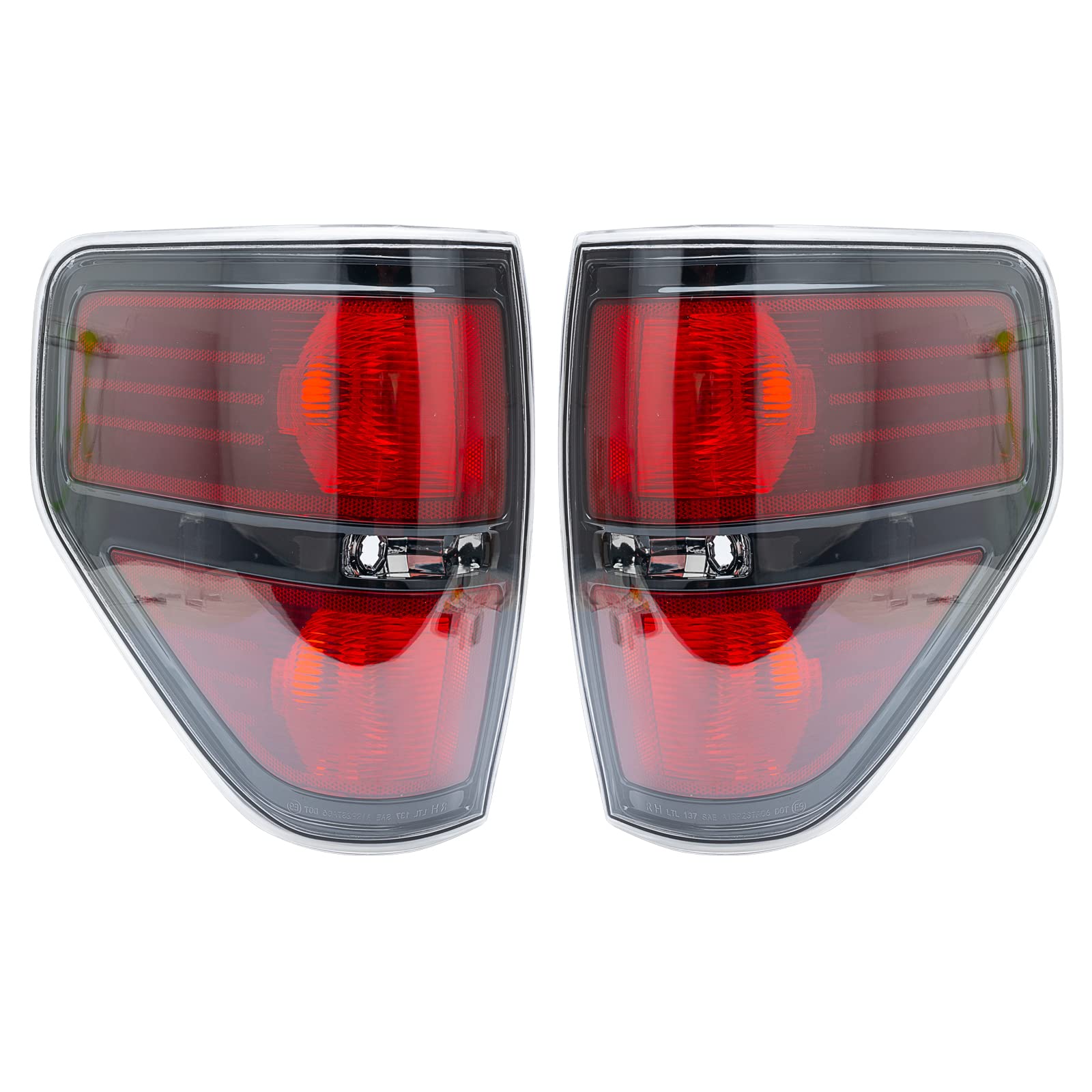 Mikafex Tail Light Compatible With Ford F150 F-150 2009 2010 2011 2012 2013 2014 Passenger And Driver Side Smoked Taillights Rep