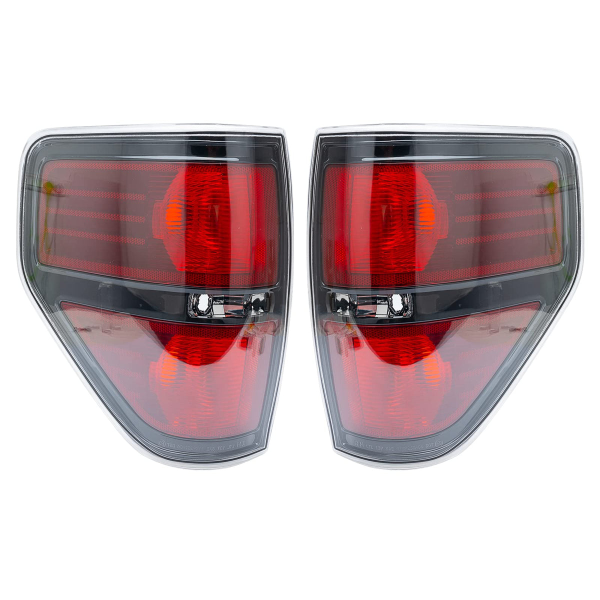 Mikafex Tail Light Compatible With Ford F150 F-150 2009 2010 2011 2012 2013 2014 Passenger And Driver Side Smoked Taillights Rep