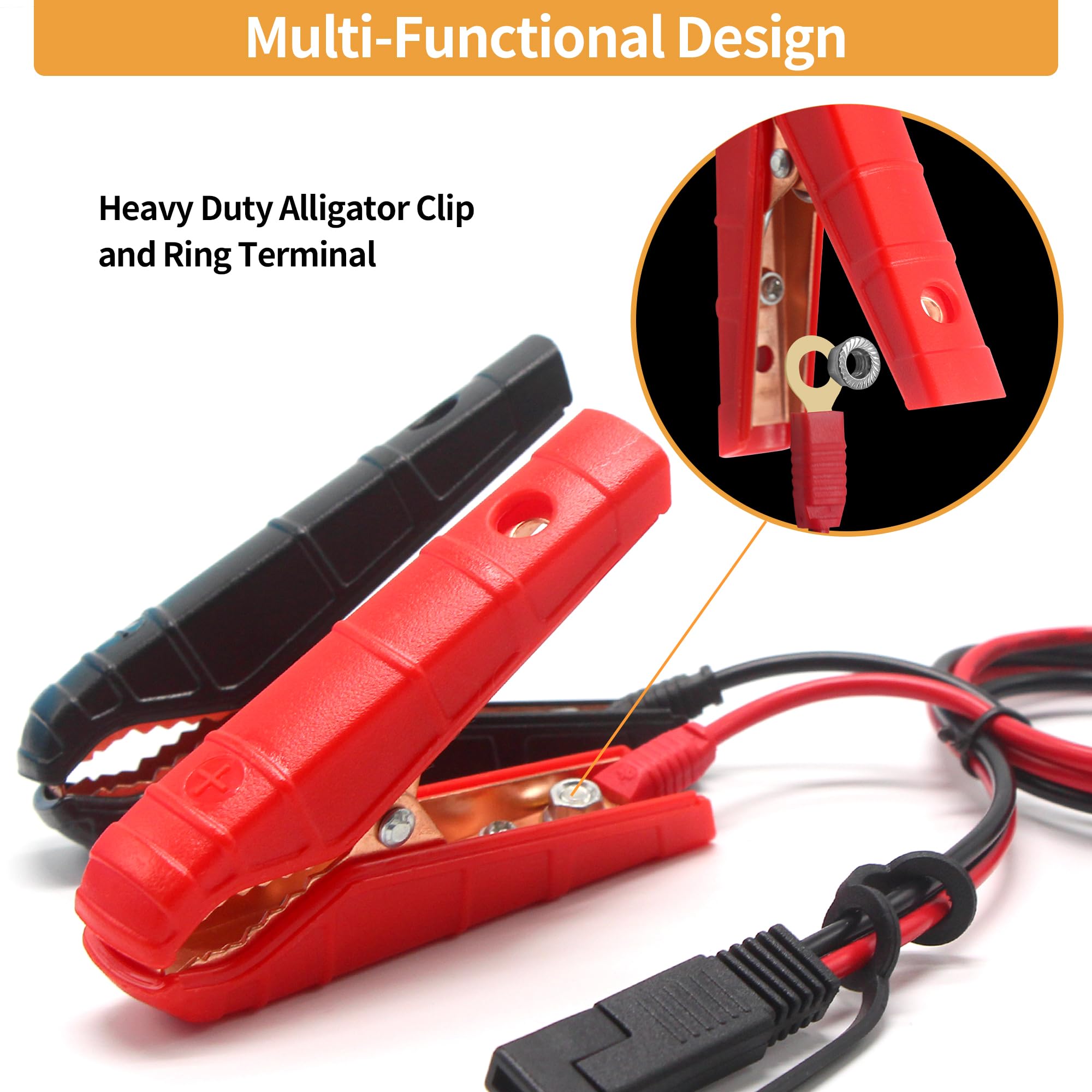 Sae Battery Alligator Clips Wire Harness 8Ft/2.4M 14Awg, 12V Alligator Clips With Wires For Sprayer Parts, Sprayer Pump, Battery