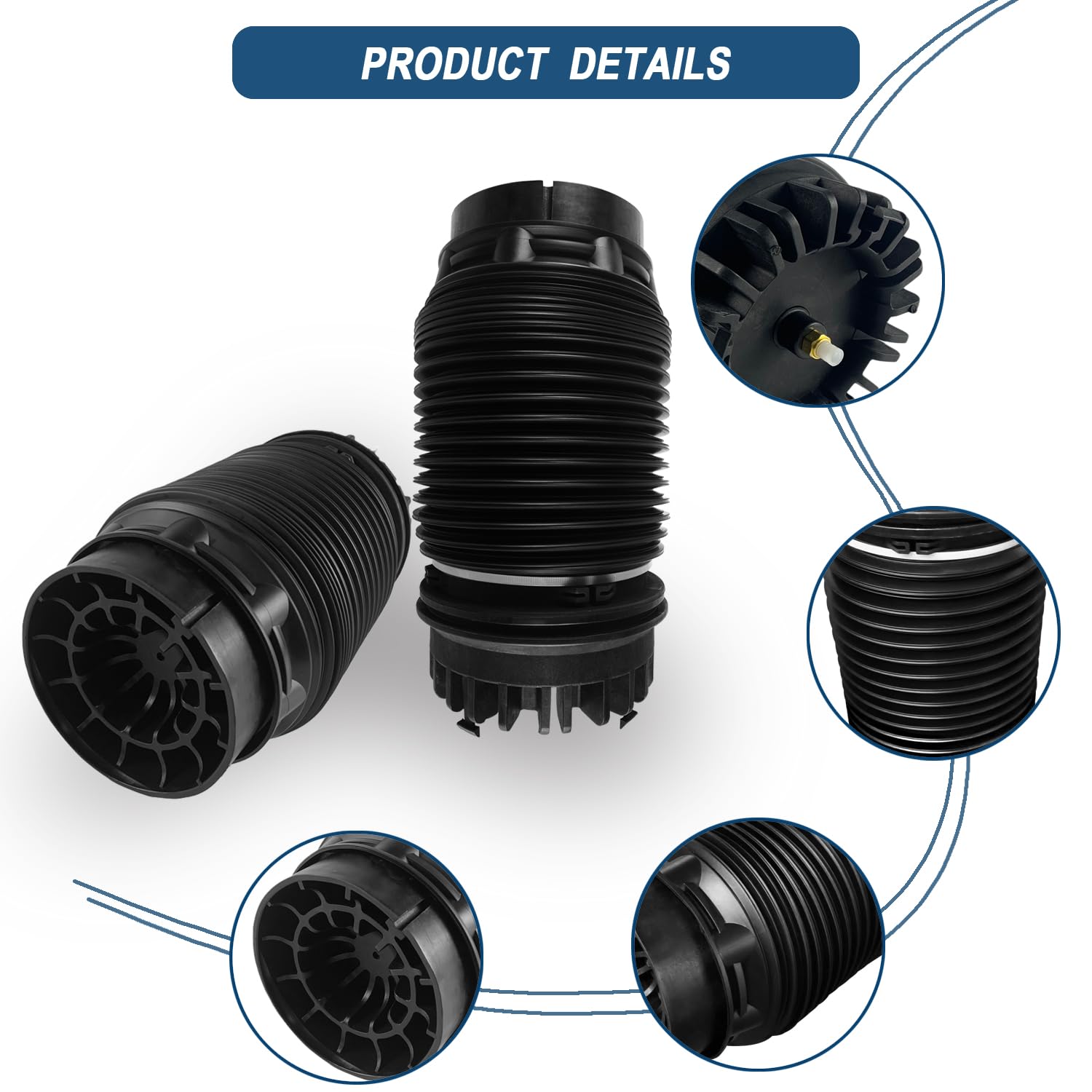 Rear Air Suspension Spring Bags for 2013-2018 Dodge Ram 1500 68248948AA, 68069813AA, 4877136AA, 4877136AB, Air Ride Spring Bags