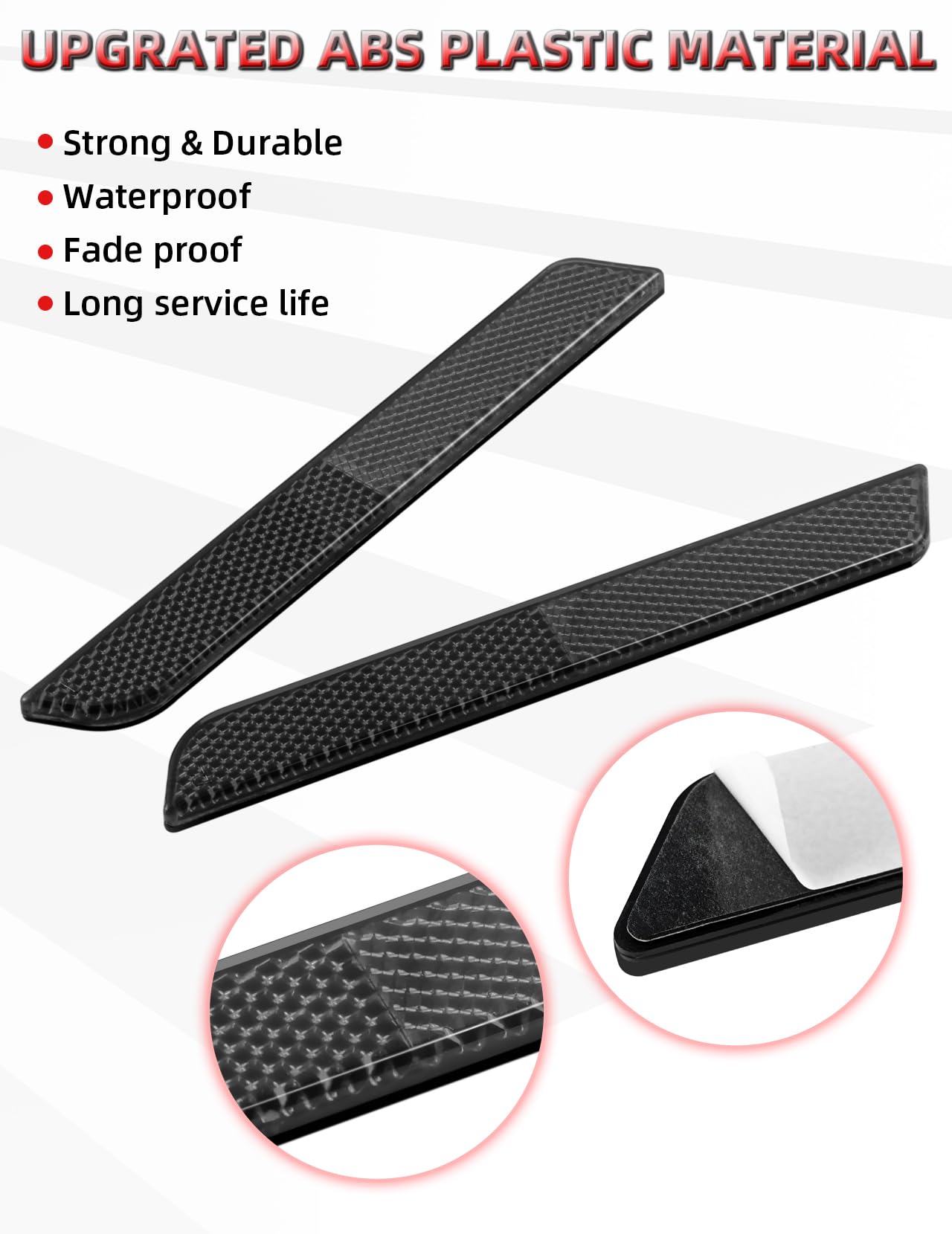 Amazicha Saddlebag Saddle Bag Reflectors Black Latch Cover Side Visibility Compatible For Harley Davidson Touring Road King Street Electra Road Glide 1993-2013 (Left & Right)