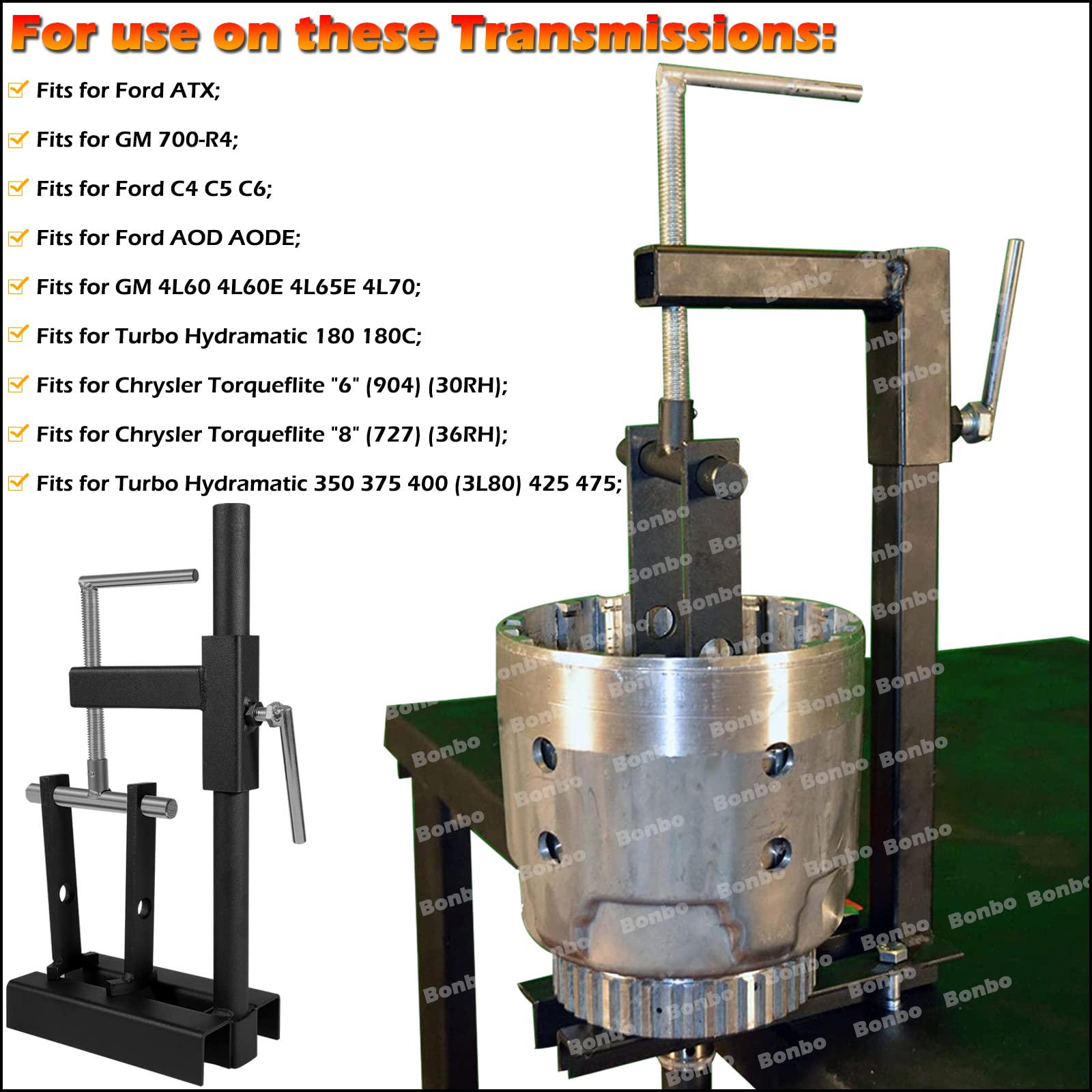 Bonbo T-0158 Universal Multifunctional Automatic Clutch Drum Spring Compressor Transmission Tool Heavy Duty Steel Alt T-0158-Hd, Perfectly Compatible With Ford Chrysler Gm