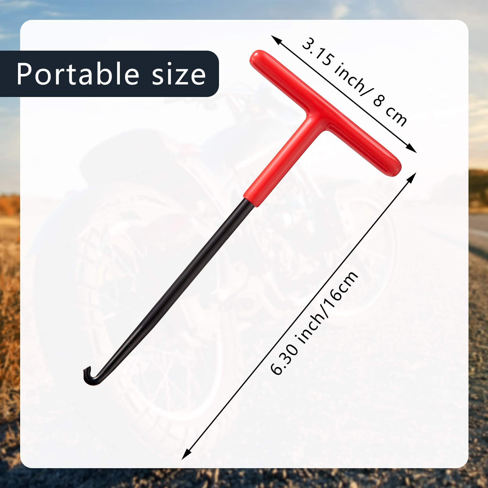 2 Pieces Exhaust Spring Puller Tool Motorcycle Exhaust Spring Hooks, T Handle Exhaust Spring Hooks Snowmobile Spring Puller Removal Tool Pipe Spring Puller for Motorcycle Dirt Bike (Red with Black)