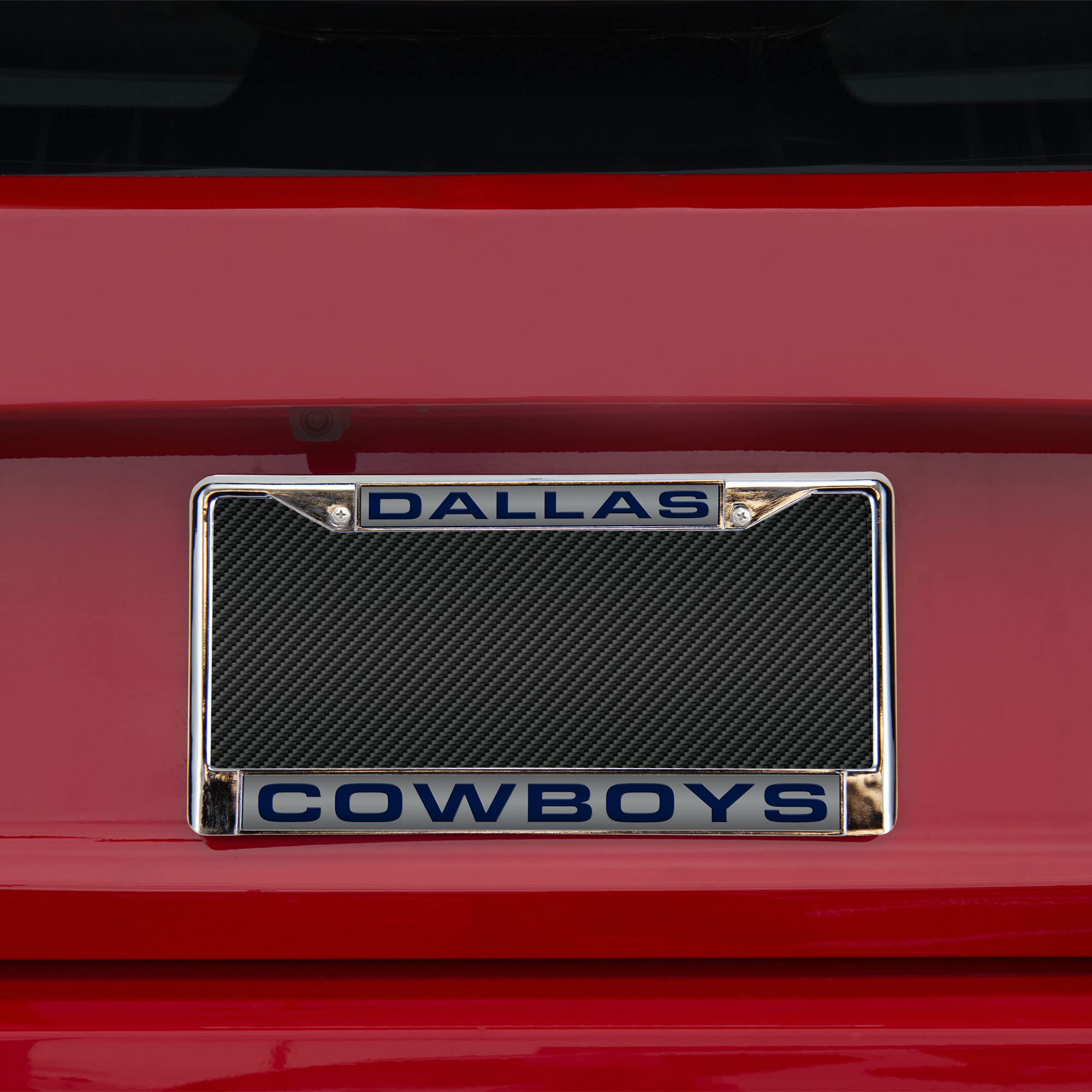 Dallas Cowboys License Plate Frame Laser Cut Chrome Silver