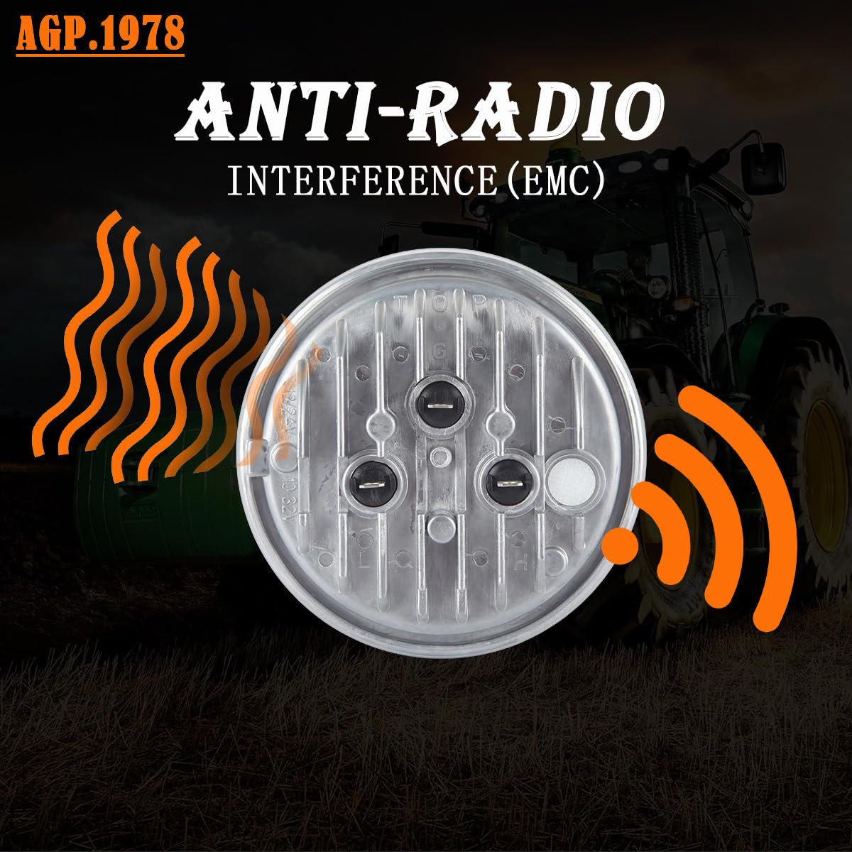 Agp.1978 Par36 24W Led Sealed Hi-Lo Led Work Light Tractor Led Bulb Re25126 Compatible With Tractor John Deere 9200 Re Ar48723, Ar85263,Ar85264,Ar93335,Re10962,Re10963,Re19081,Re19082,Re25126