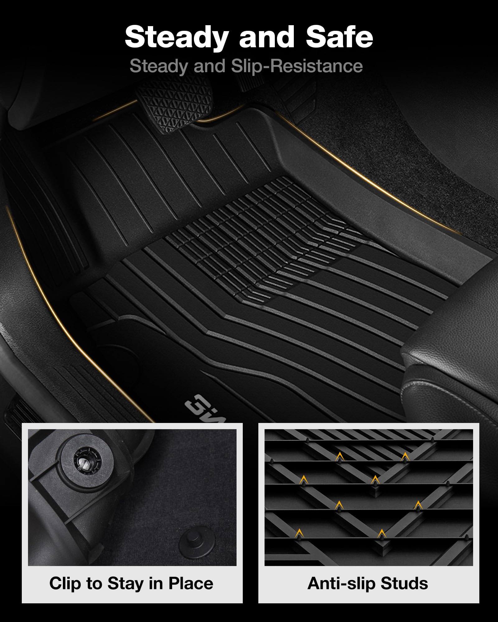 3W Floor Mats Fit For Benz E-Class 2017-2023 2024 2025 Tpe All Weather Custom Fit Floor Liner For E300 E320 E400 E350 E63 E550,