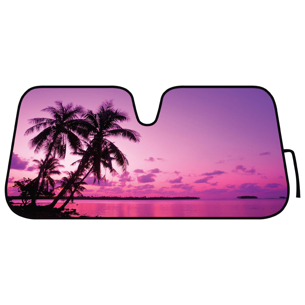 Bdk Purple Sunset Beach Front Windshield Sunshade Accordion Folding Style Auto Shade For Car Truck Suv Van Blocks Uv Rays Sun Vi