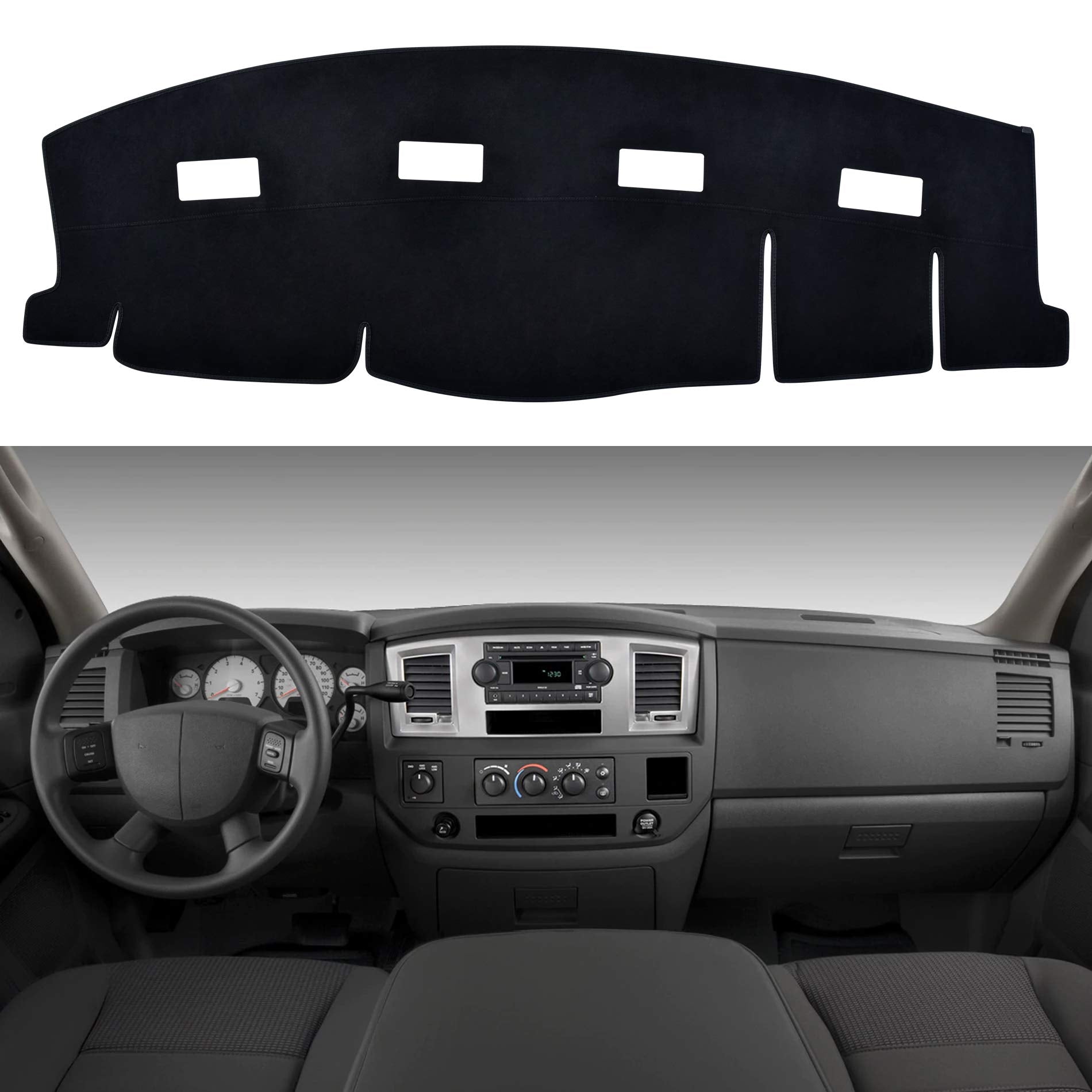 Speedwow Dashboard Dash Board Cover Mat Carpet Compatible With 2006-2009 Dodge Ram 1500 2500 3500
