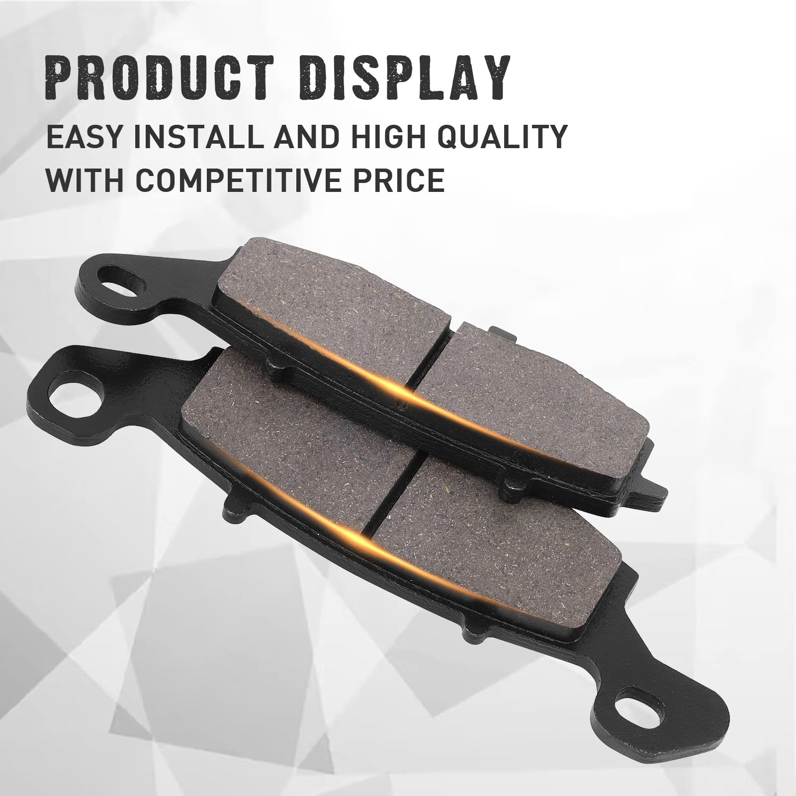 Sollon Front And Rear Brake Pads For Kawasaki Vn900 Vulcan Classic/Classic Lt 2006-2014, Vn900 Vulcan Custom 2007-2014, Vn1500 1