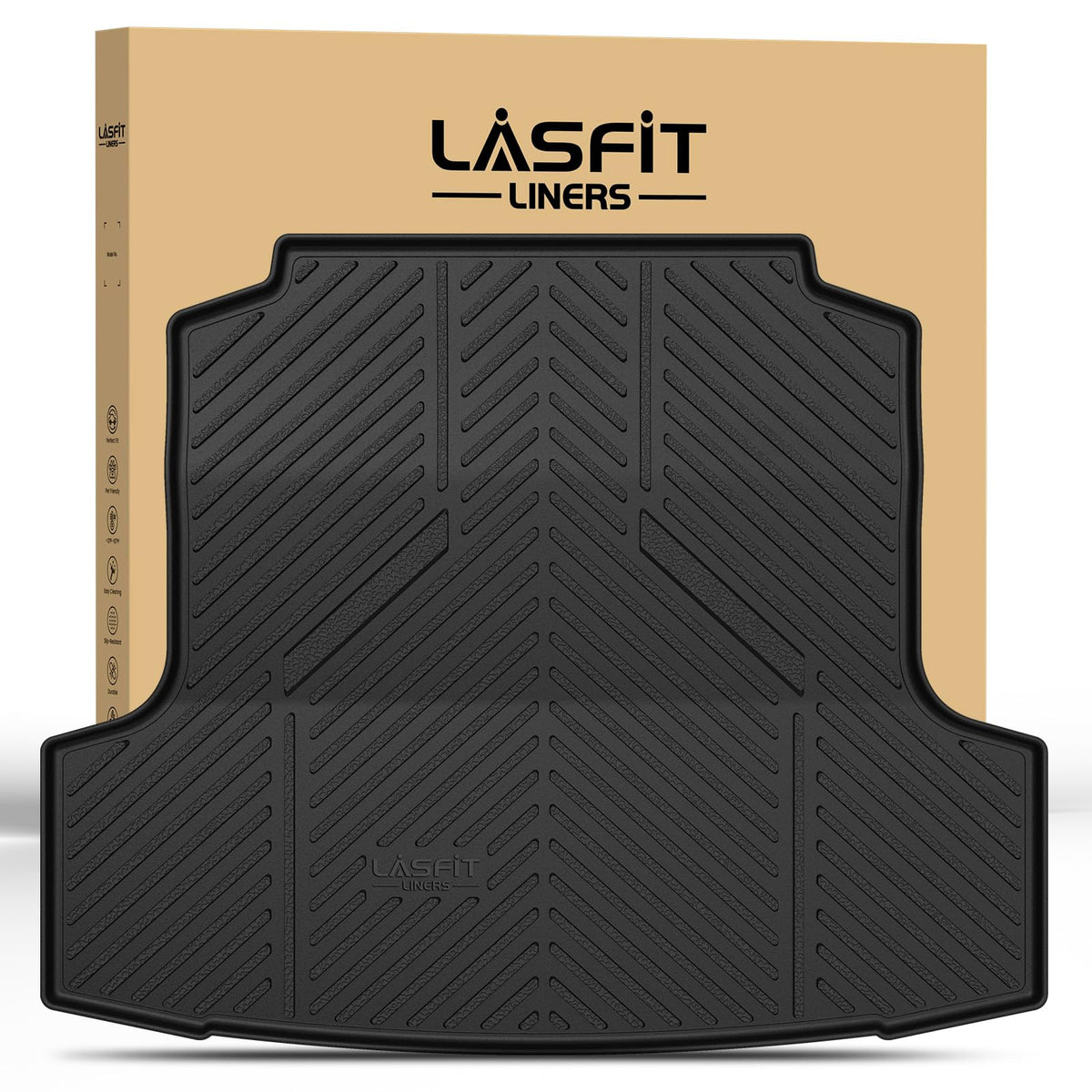 LASFIT Cargo Mat for Nissan Altima 2019-2025, All Weather TPE Custom Fit Easy Clean Durable No-Curling Trunk Mat for Altima 2019