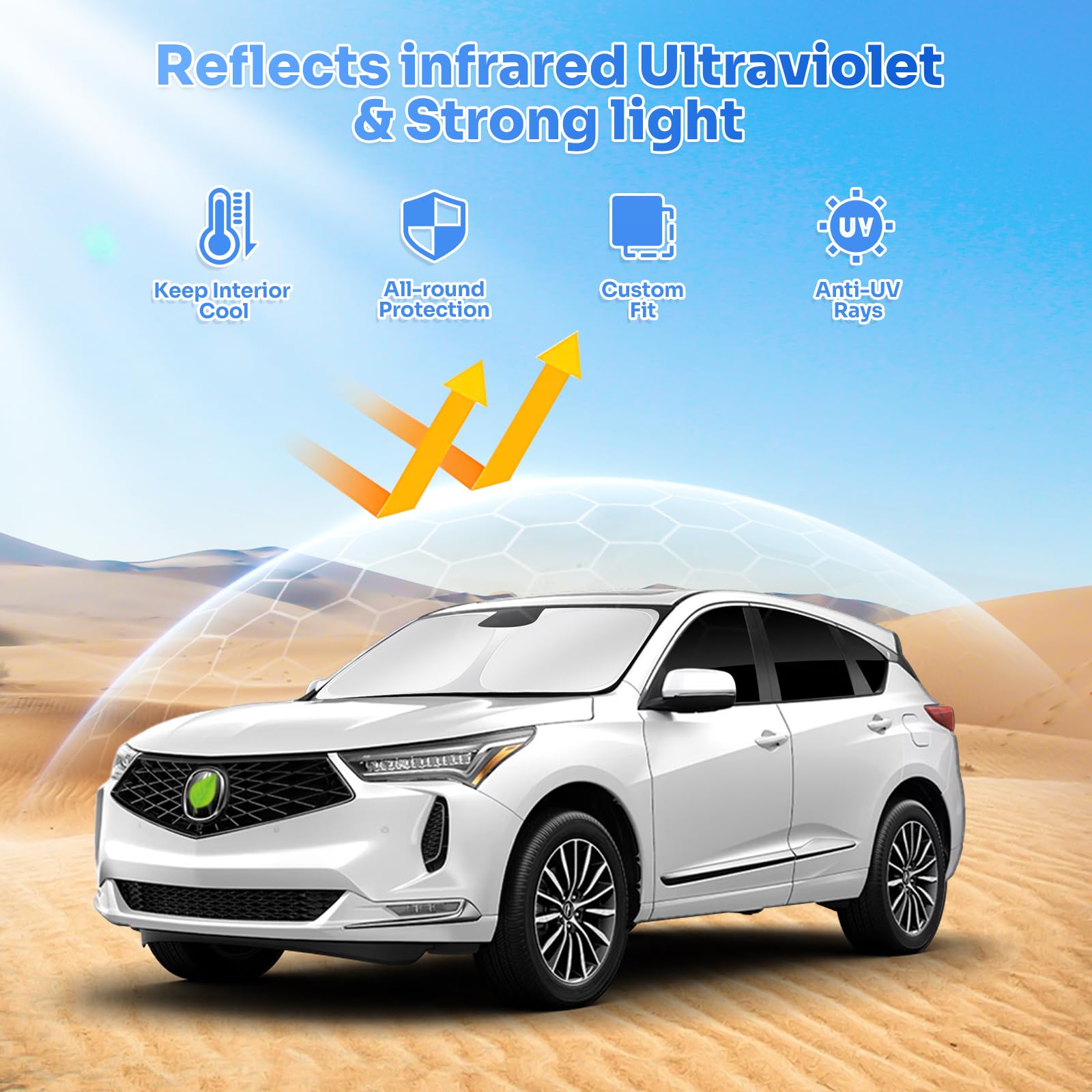 Canvcle Sunshades For 2019-2025 Acura Rdx Accessories Windshield Sun Shade Side Rear Window Shade Cover Sun Visor Shield Privacy