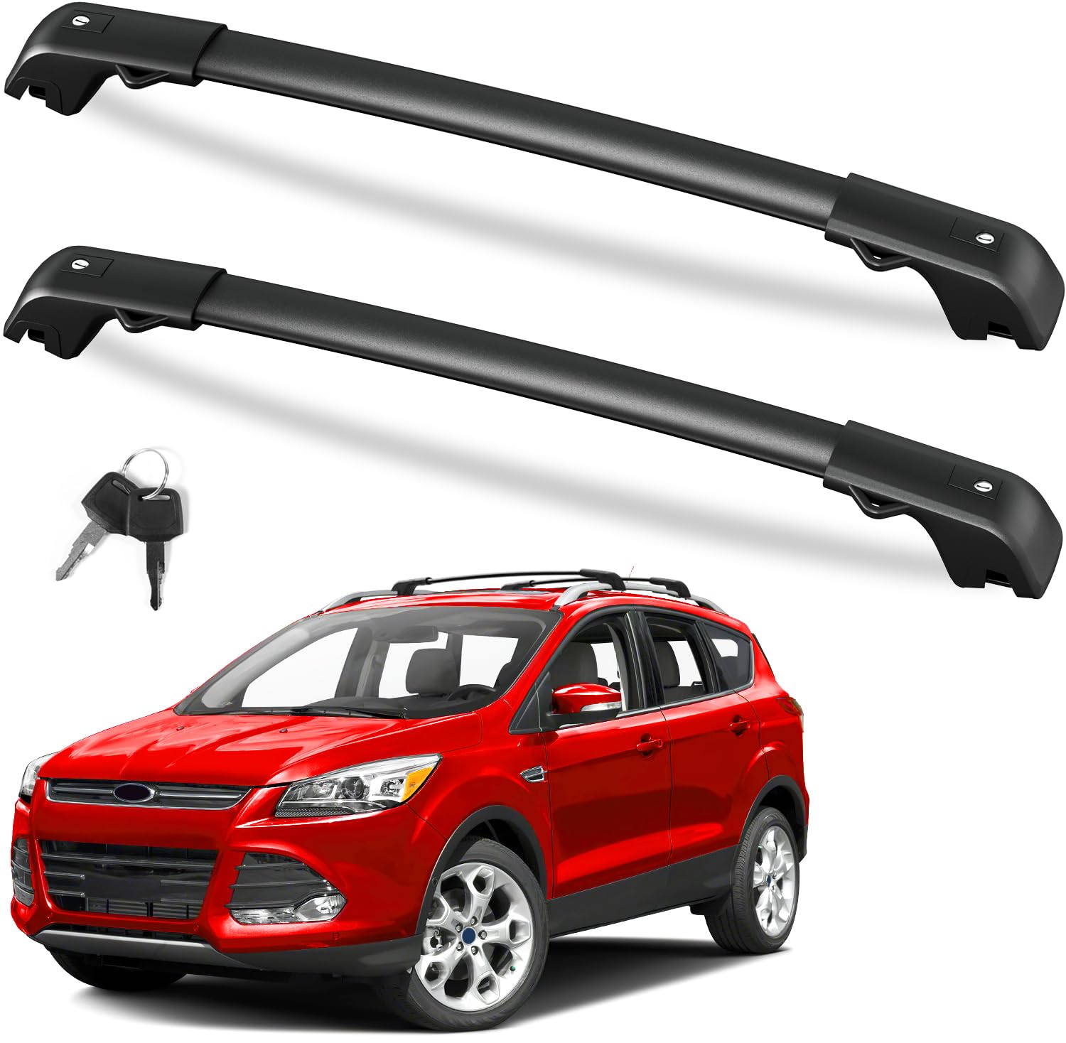 Fengyu Roof Rack Cross Bars 220Lb Compatible With Ford Escape 2013 2014 2015 2016 2017 2018 2019, Heavy Duty Lockable Aluminum R