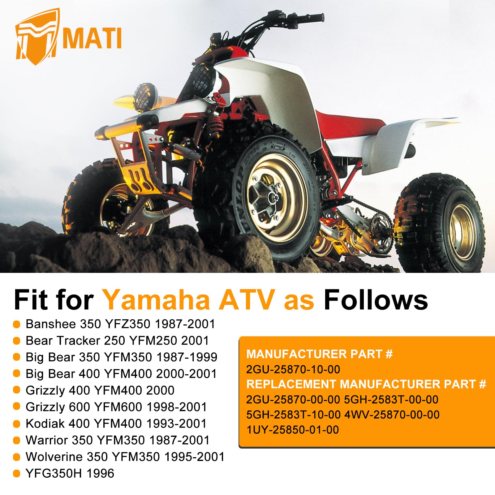 M MATI Front Brake Master Cylinder for Yamaha ATV Banshee Big Bear Grizzly Kodiak Warrior Wolverine YFZ YFM 350 400 2GU-25870-10