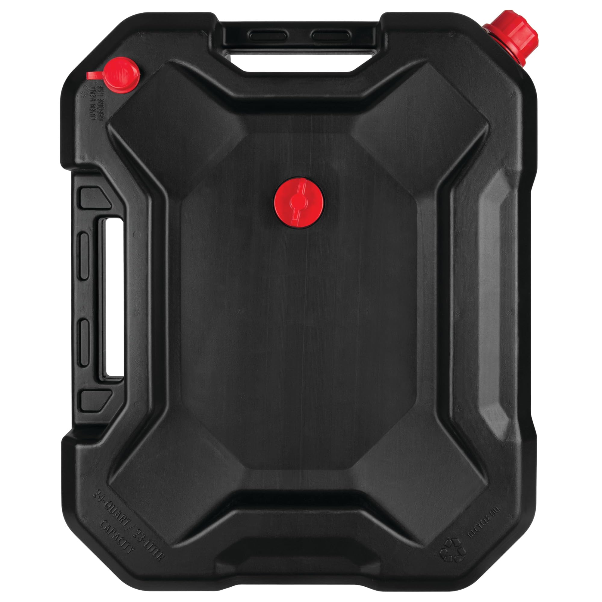 Performance Tool W4078 24-Quart Oil Drain Container, Deep Drain Well, Integrated Handle, Sealing Rubber Gaskets, Black
