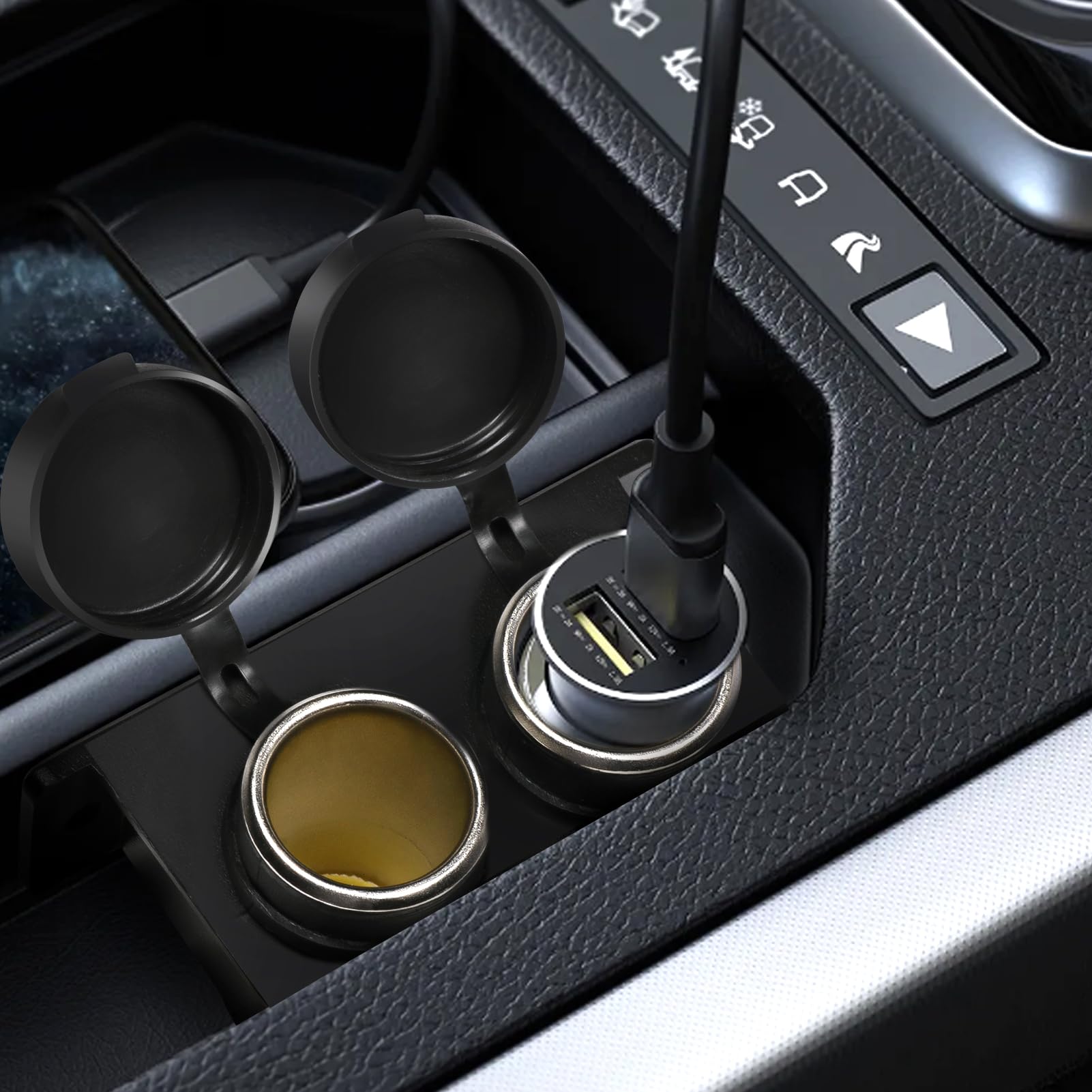 2 Pack 12V Cigarette Lighter Socket With Blade Fuse 2 Socket Cigarette Lighter Splitter Power Outlet Adapter Replacement 12 Volt