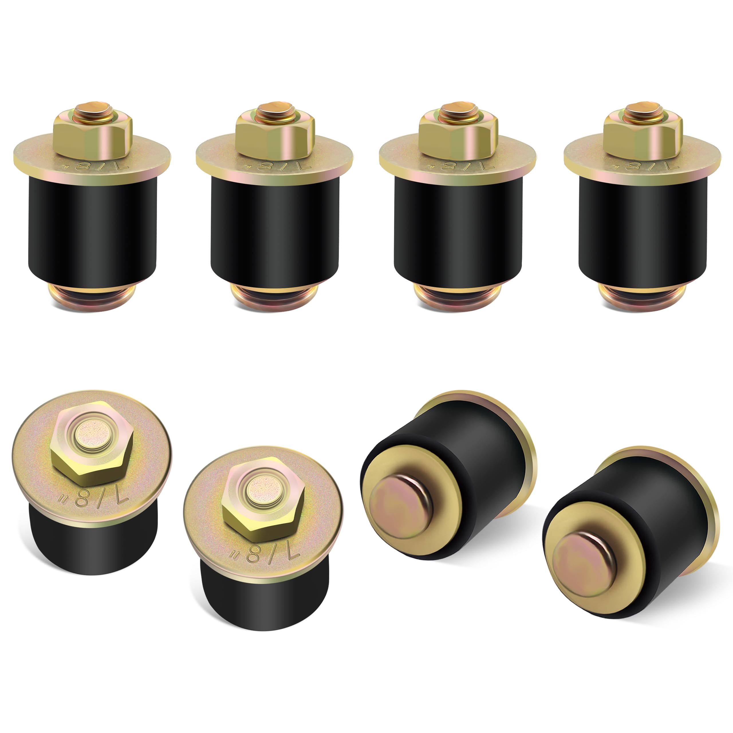 Siptenk 7/8 Freeze Rubber Expansion Plug 8 pcs, Automotive Rubber Expandable Freeze Plugs for Engine
