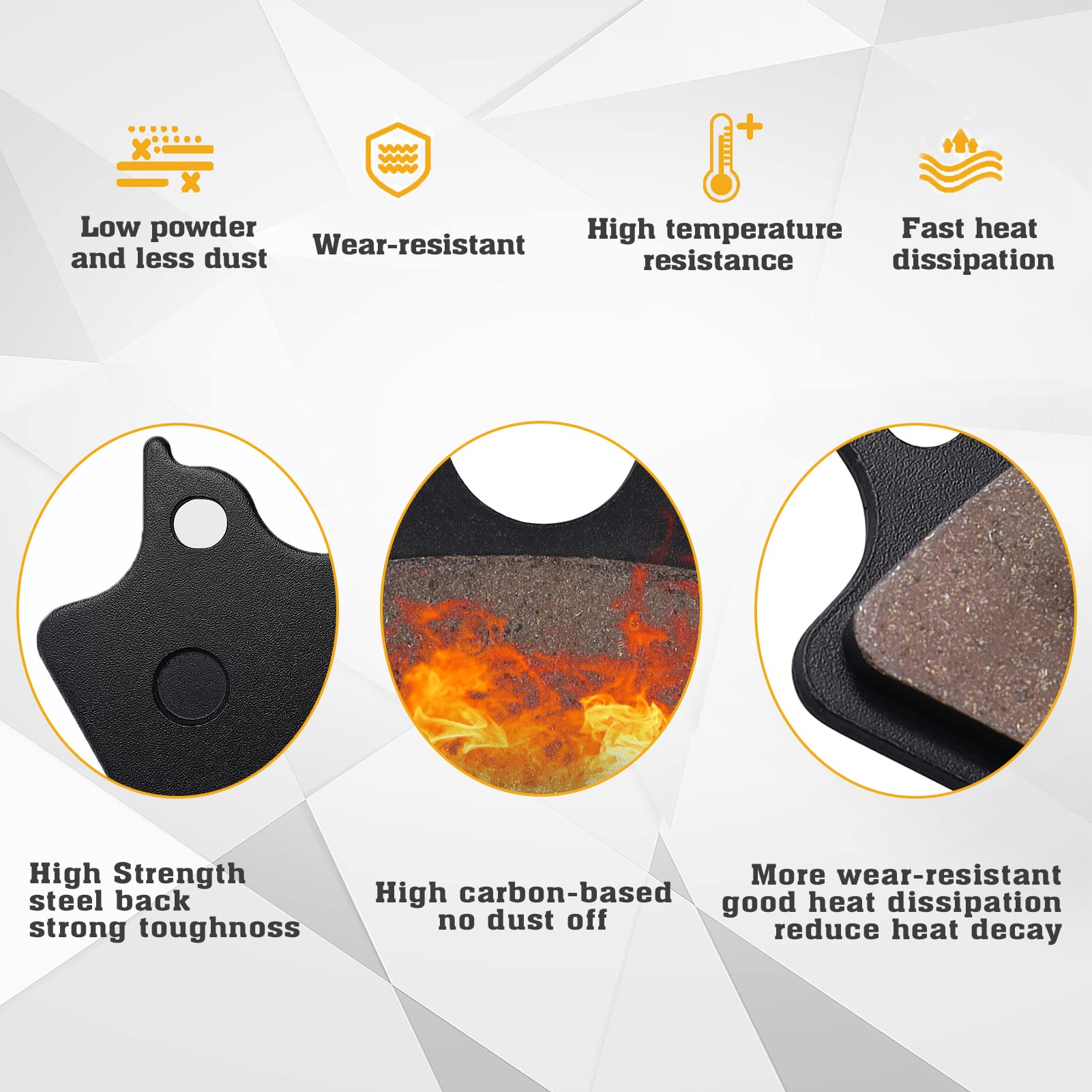 Cyleto Front & Rear Brake Pads for Harley Davidson Softail FLSTCI FLSTC Heritage Classic 2000-2007/Fat Boy/Dyna Electra Glide/Sp