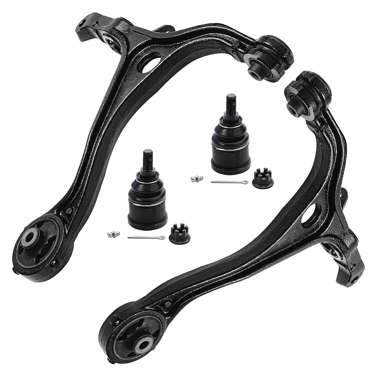 Detroit Axle - Front 4pc Control Arms Kit for 2003-2007 Honda Accord, 2004-2008 Acura TSX 2 Lower Control Arms 2 Ball Joints 200