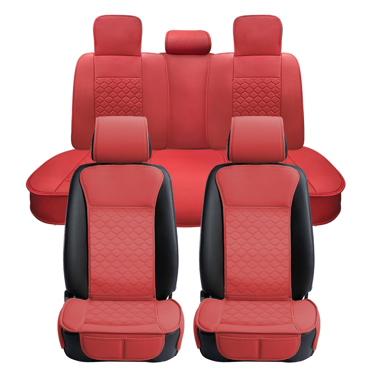 Elantrip Car Seat Cover Full Set Leather Car Seat Protector Universal fit for Most Cars SUVs and Trucks Water Proof Front and Re