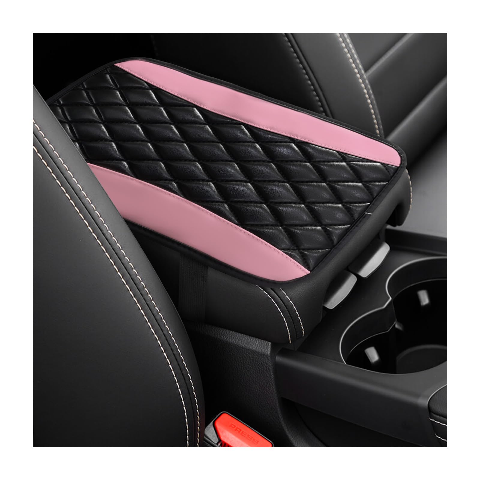 Dickno Car Center Console Cushion Pad, Universal Leather Waterproof Armrest Seat Box Cover, Comfortable Auto Armrest Cover Prote