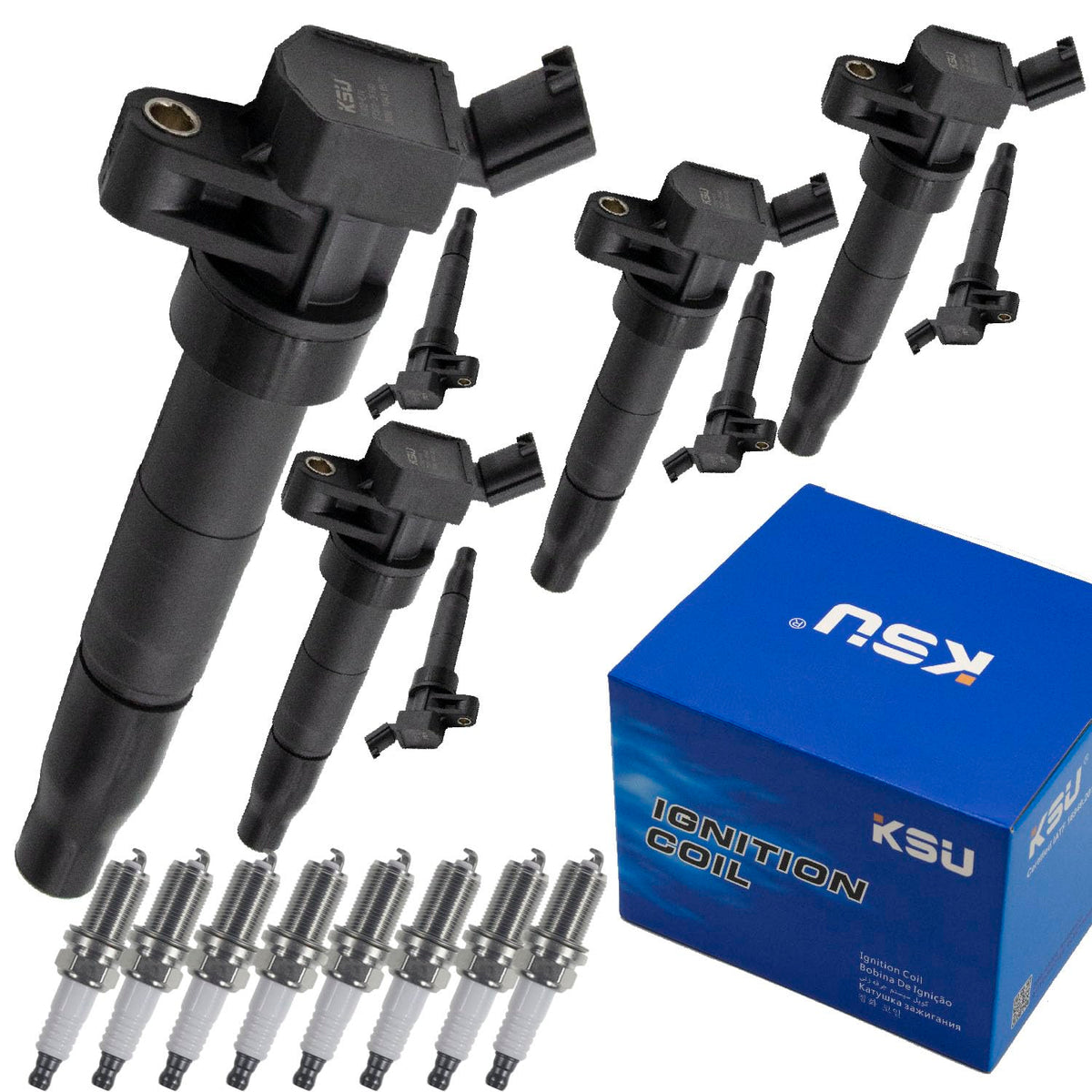 KSU Coil pack & Spark Plug compatible with Hyundai Equus 4.6L V8 2011