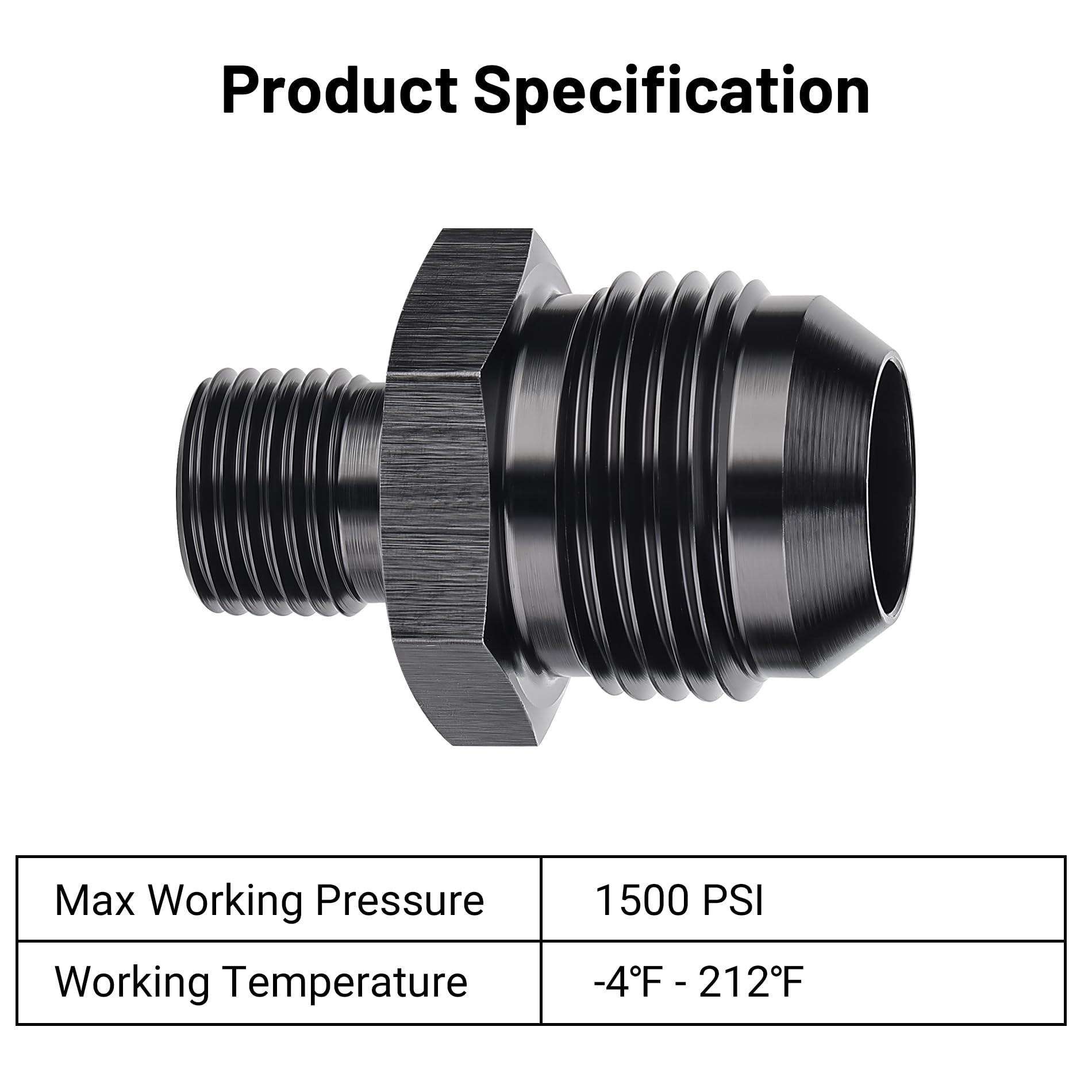 Evil Energy 12An Male Flare To M16 X 1.5Mm Male Metric Fitting Adapter Aluminium Alloy 2Pcs