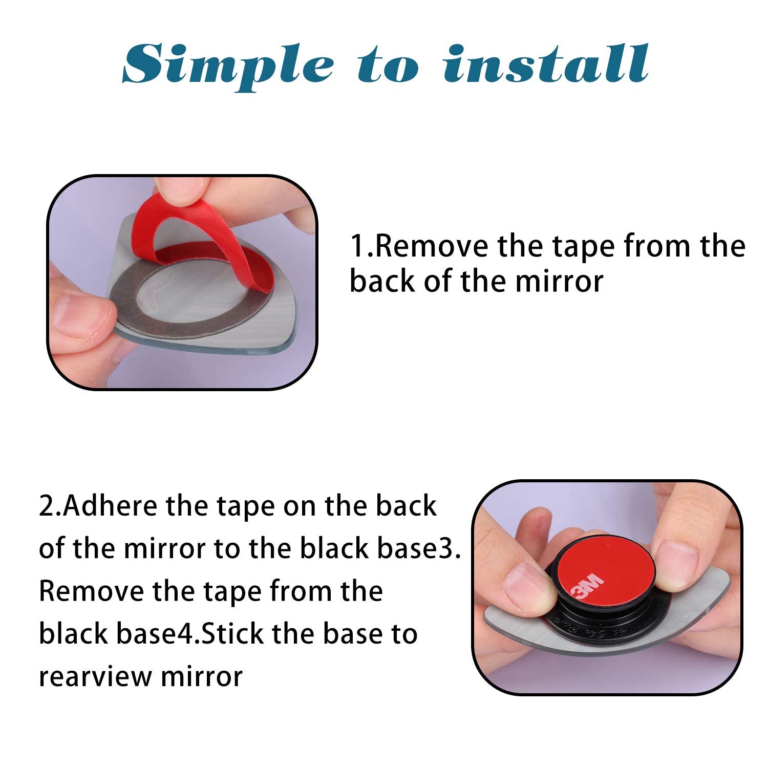 Livtee Blind Spot Mirror,Newest Fan Shaped Hd Glass Frameless Convex Rear View Mirror With Wide Angle Adjustable Stick For Cars