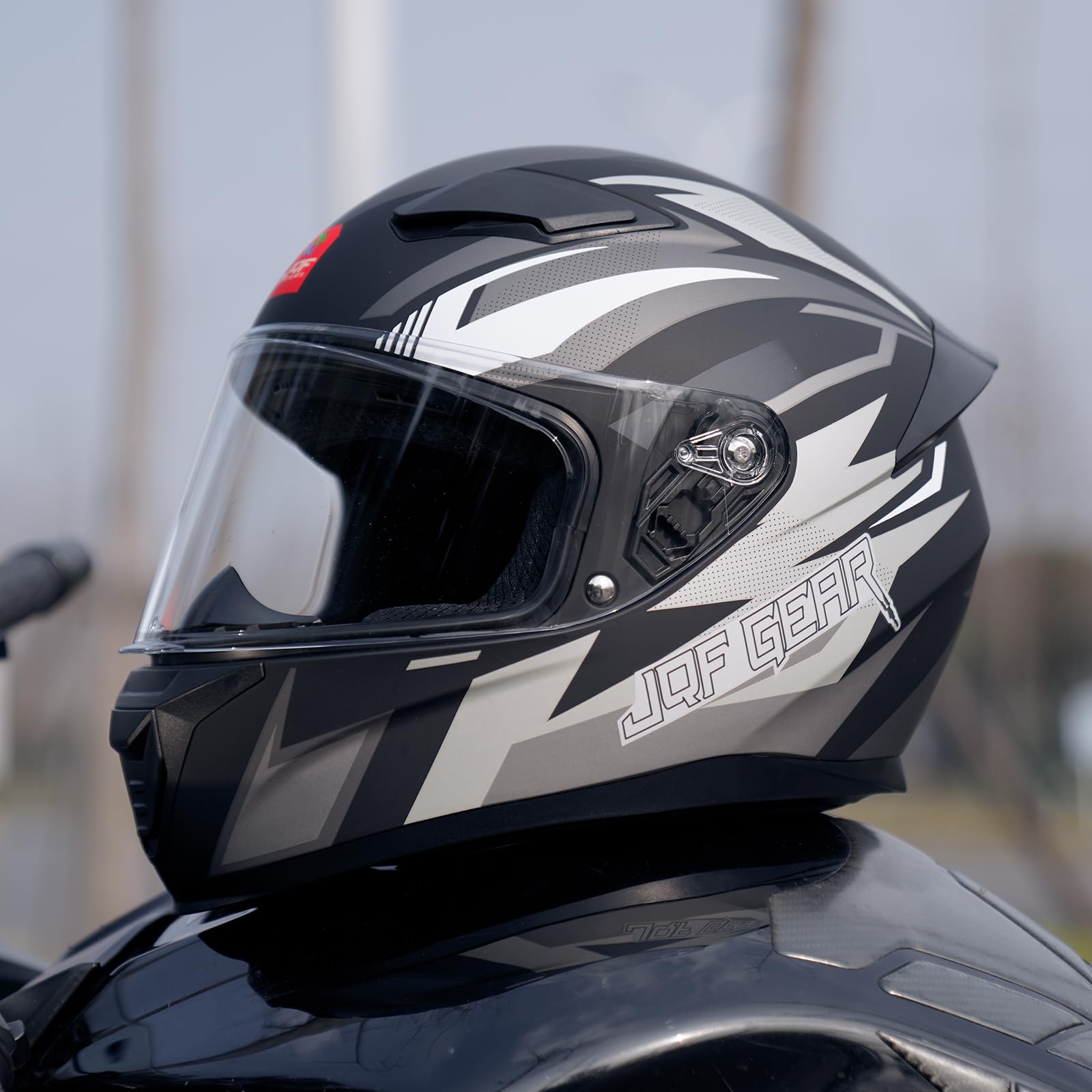 Jqf Gear Full Face Motorcycle Helmet Ws-607 Dot Approved Motorbike Racing Street Bike Helmets For Adults With Visor (Gray Ash, M