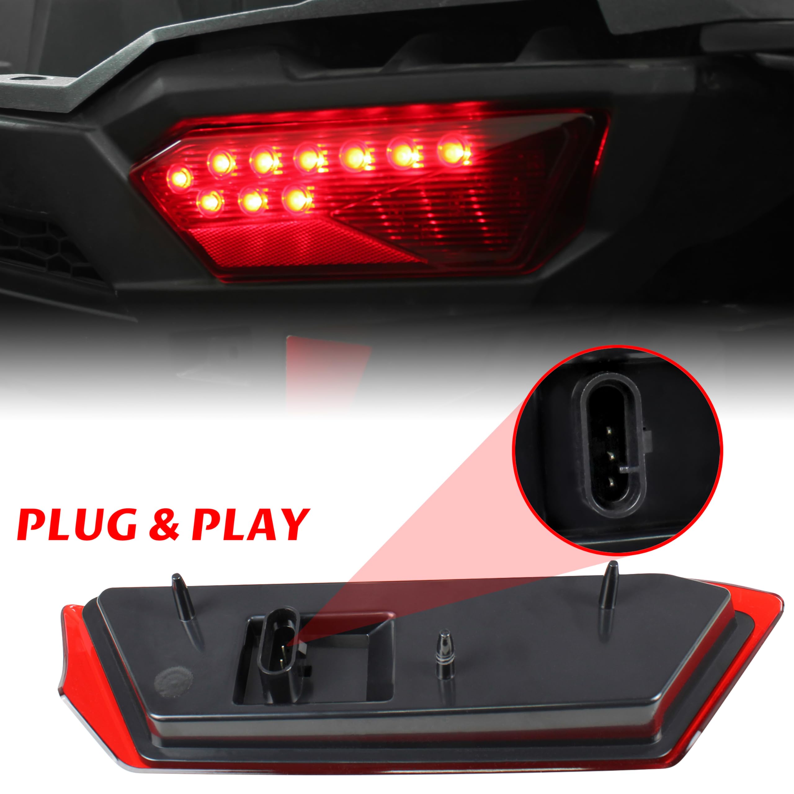 Sautvs Led Tail Lights For Rzr 900 Xp 1000 14-19, Red Rear Brake Stop Lights Taillights Tail Lamps For Polaris Rzr 900 1000 S Xp Turbo 2014-2019/Rzr Trail 2020-23 Accessories(2Pcs, #2412341/#2412342)