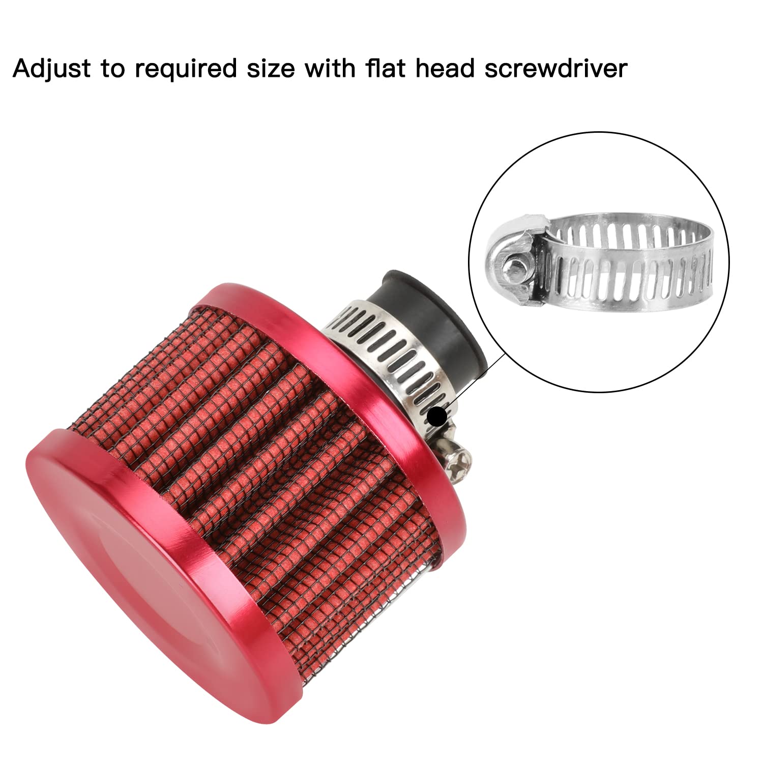 YOXUFA 12mm Air Filter Breather Cleaner for Predator 212cc 224cc 196cc Engines - Metal, Model KV01-12mm